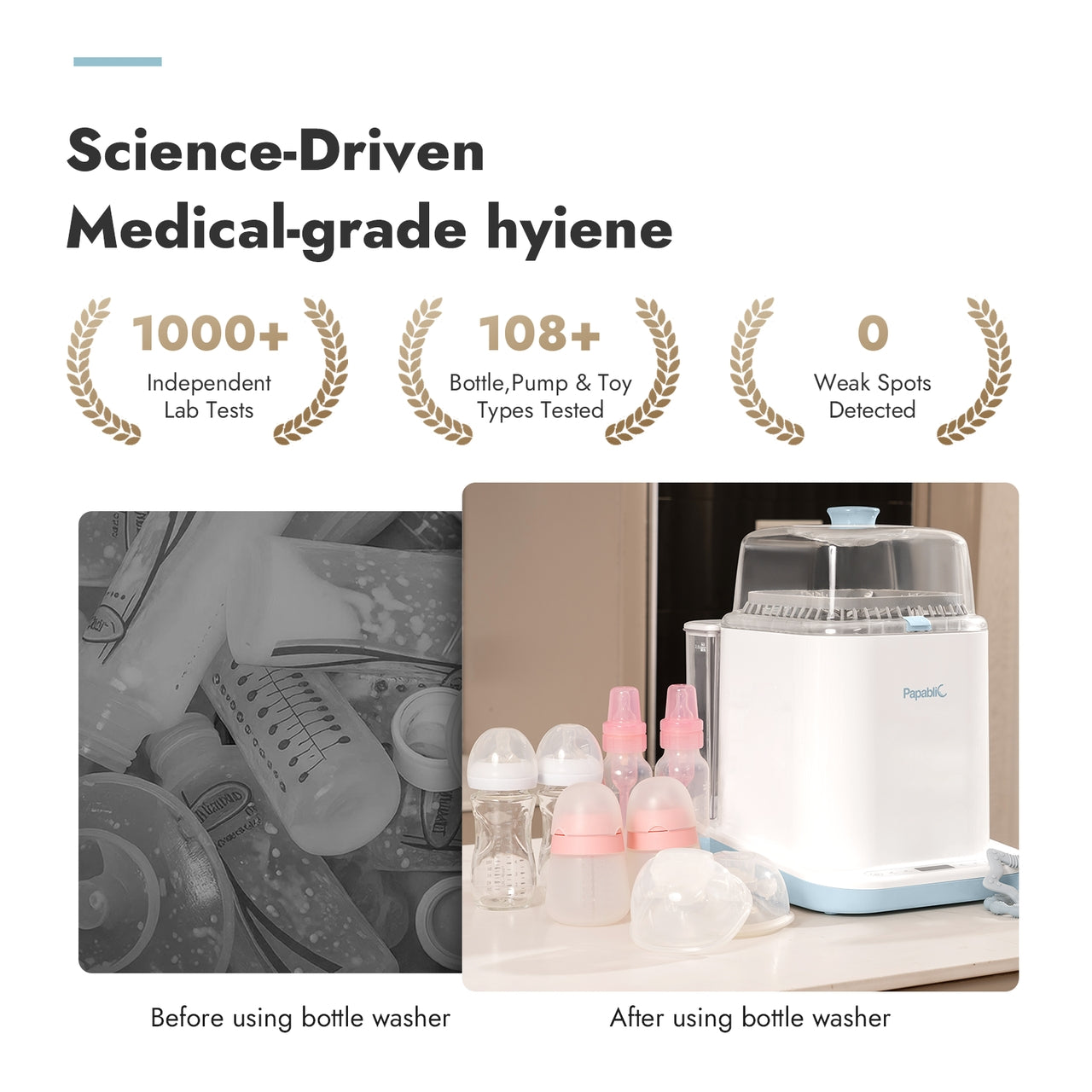 Baby Bottle Washer Sterilizer and Dryer All in One Bottle Cleaner
