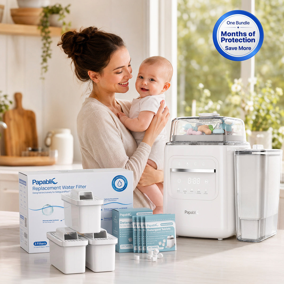 Papablic SafeguardPlus Bottle Washer+3-Month Maintenance Kit