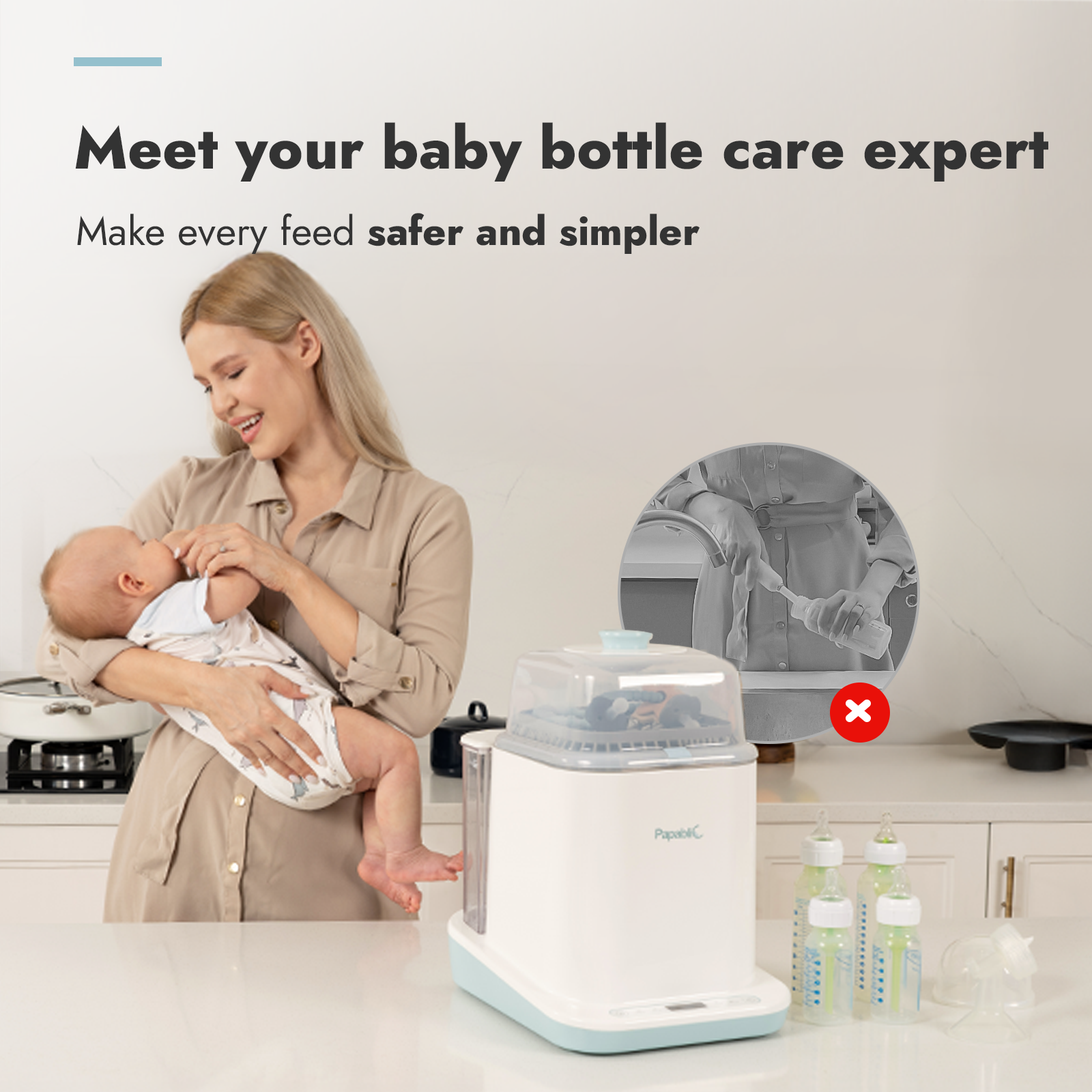 Baby Bottle Washer Sterilizer and Dryer All in One Bottle Cleaner