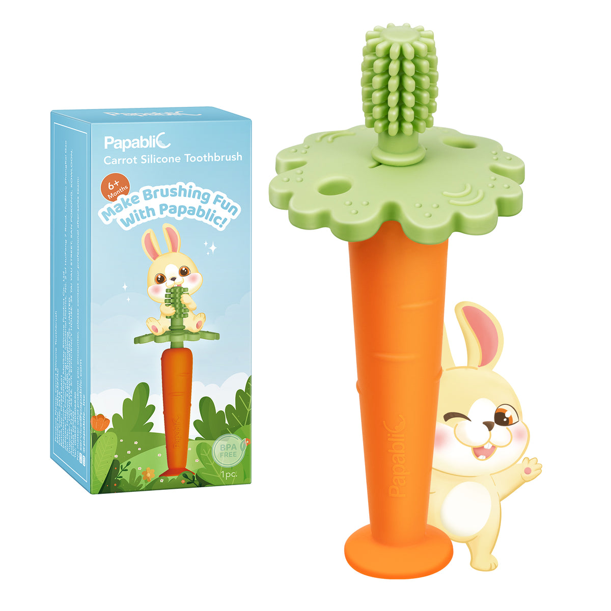 360° Carrot Toothbrush Teething Toys for Babies 6 to 12 Months