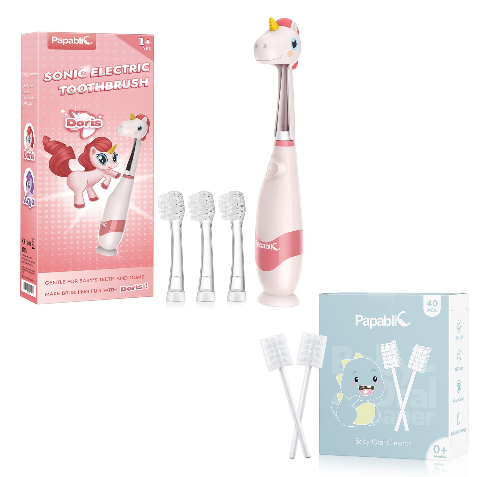 Doris Toddler Sonic Electric Toothbrush for Ages 1-3 Years