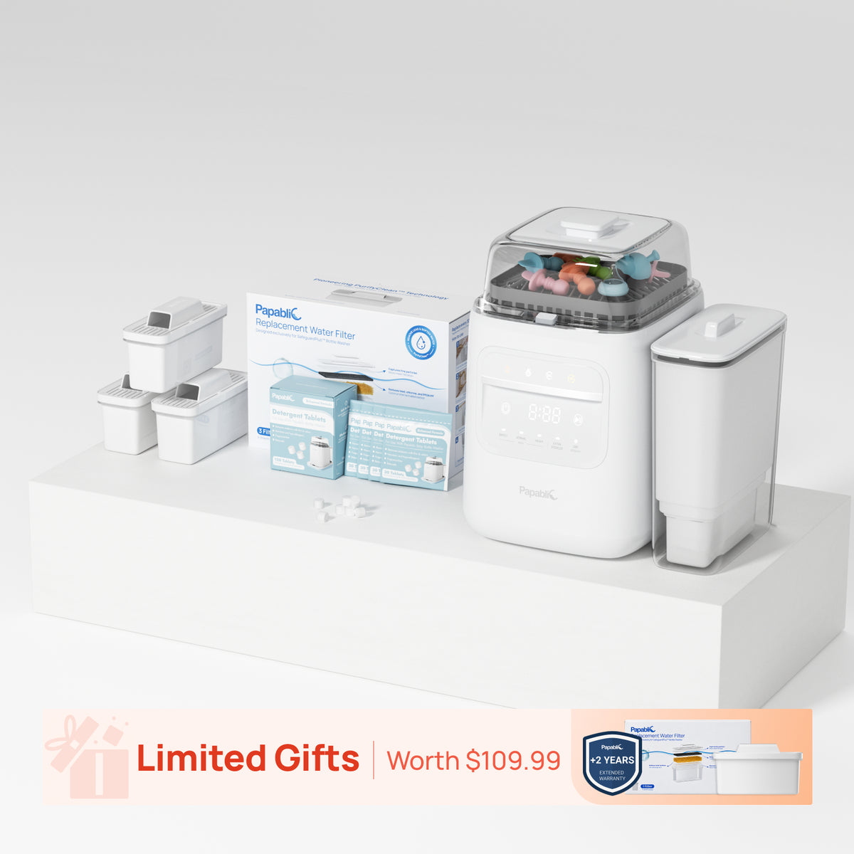 Papablic SafeguardPlus Bottle Washer+3-Month Maintenance Kit