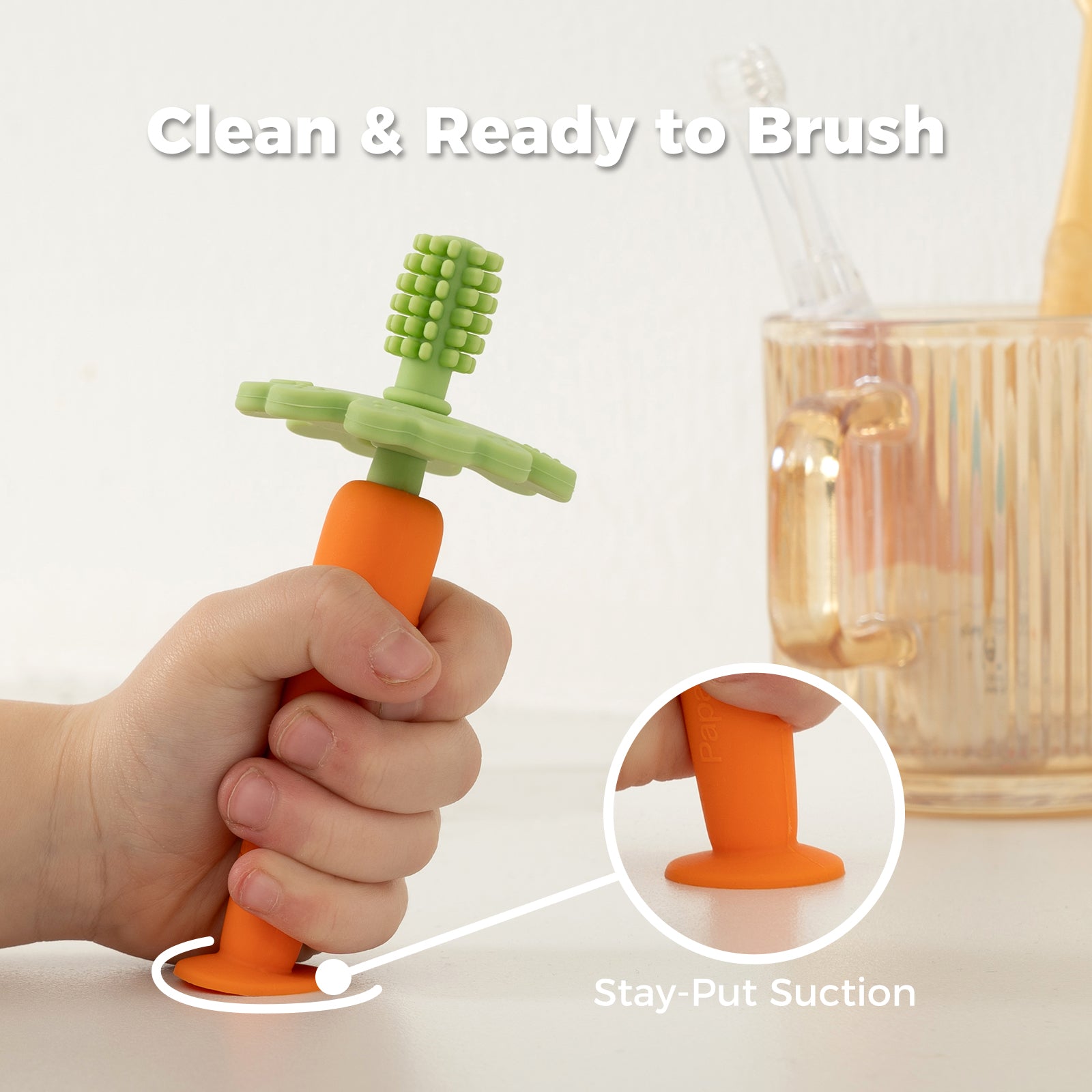360° Carrot Toothbrush Teething Toys for Babies 6 to 12 Months