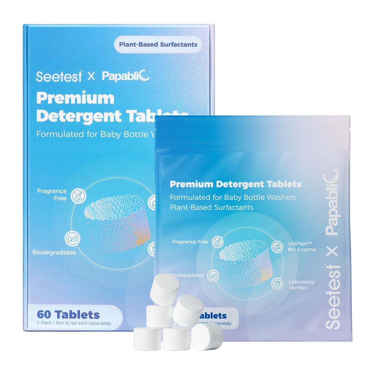 Papablic Upgraded Detergent Soap Tablets, 60 Count