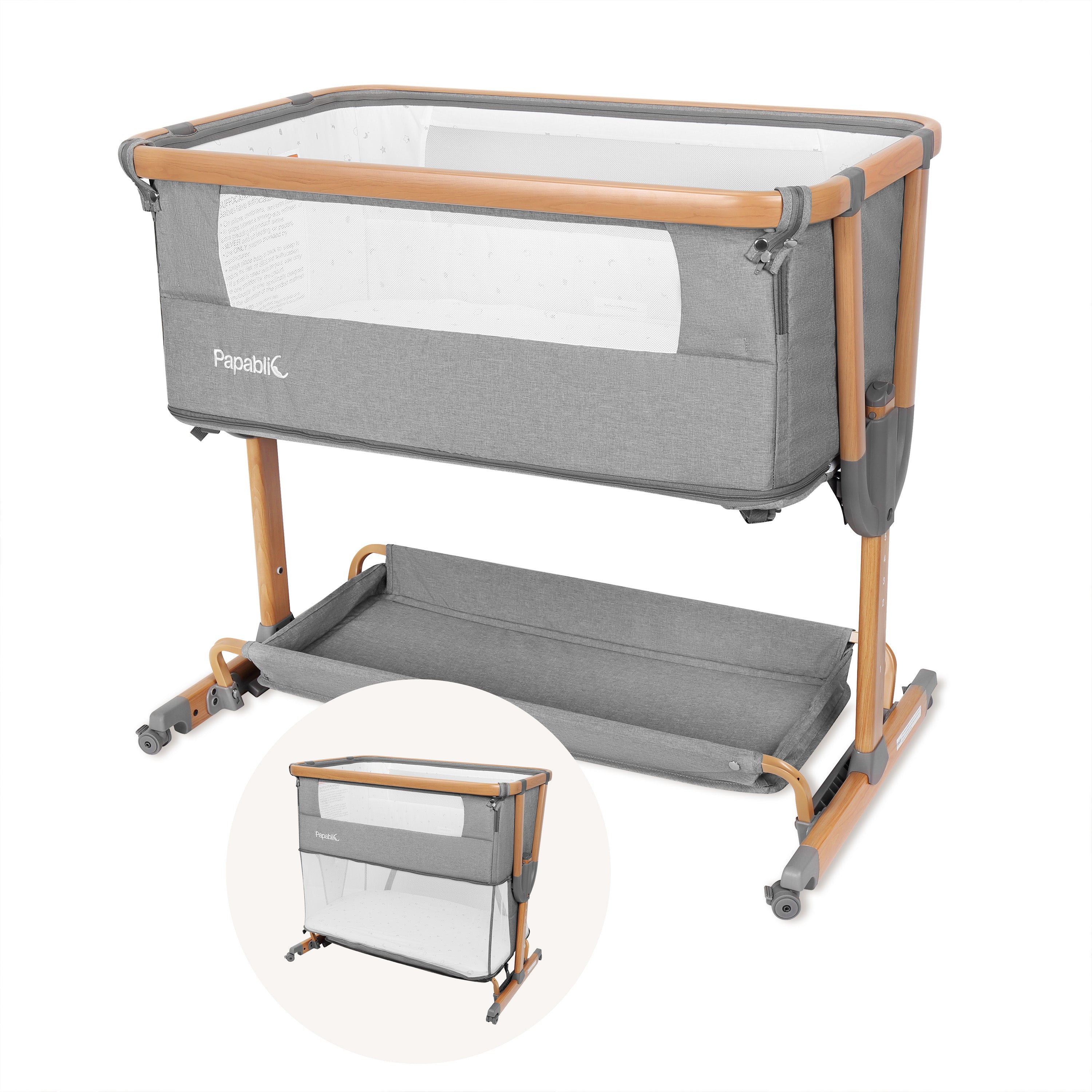 4-in-1 Baby Bassinet with Playard Extension | Papablic