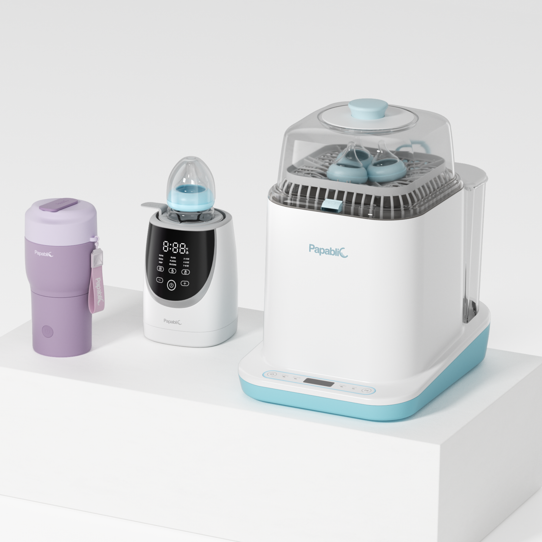 Baby Bottle Washer & Portable Bottle Warmer & NutriWarm™ Swirlable Bottle Warmer Set
