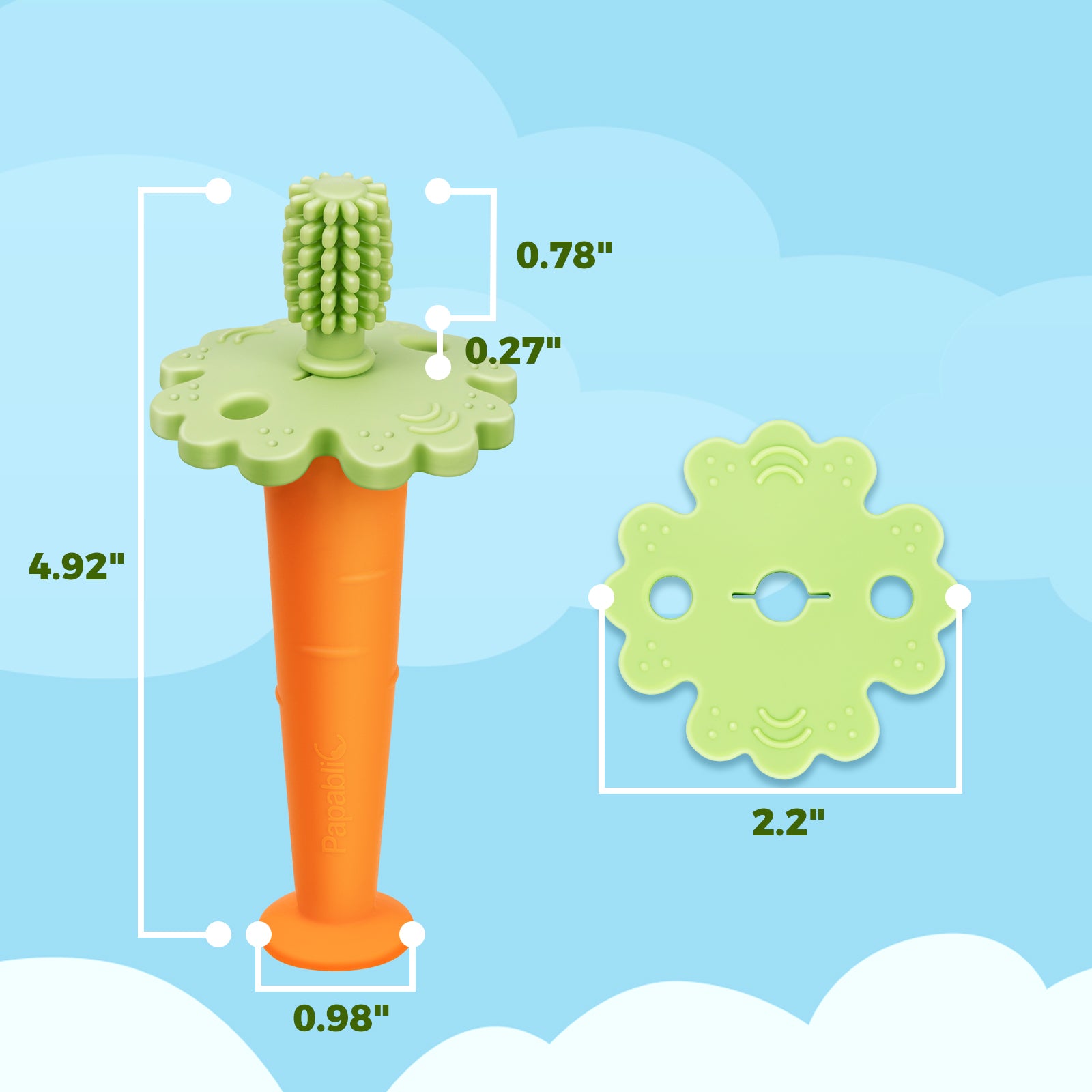 360° Carrot Toothbrush Teething Toys for Babies 6 to 12 Months