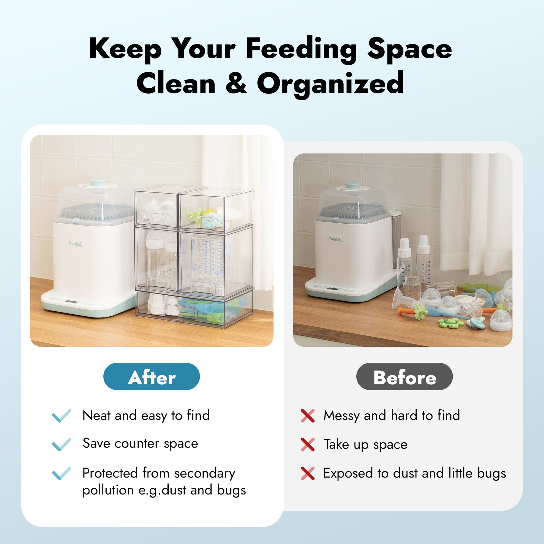 Smart Baby Bottle Station- Baby Bottle Oragnizer