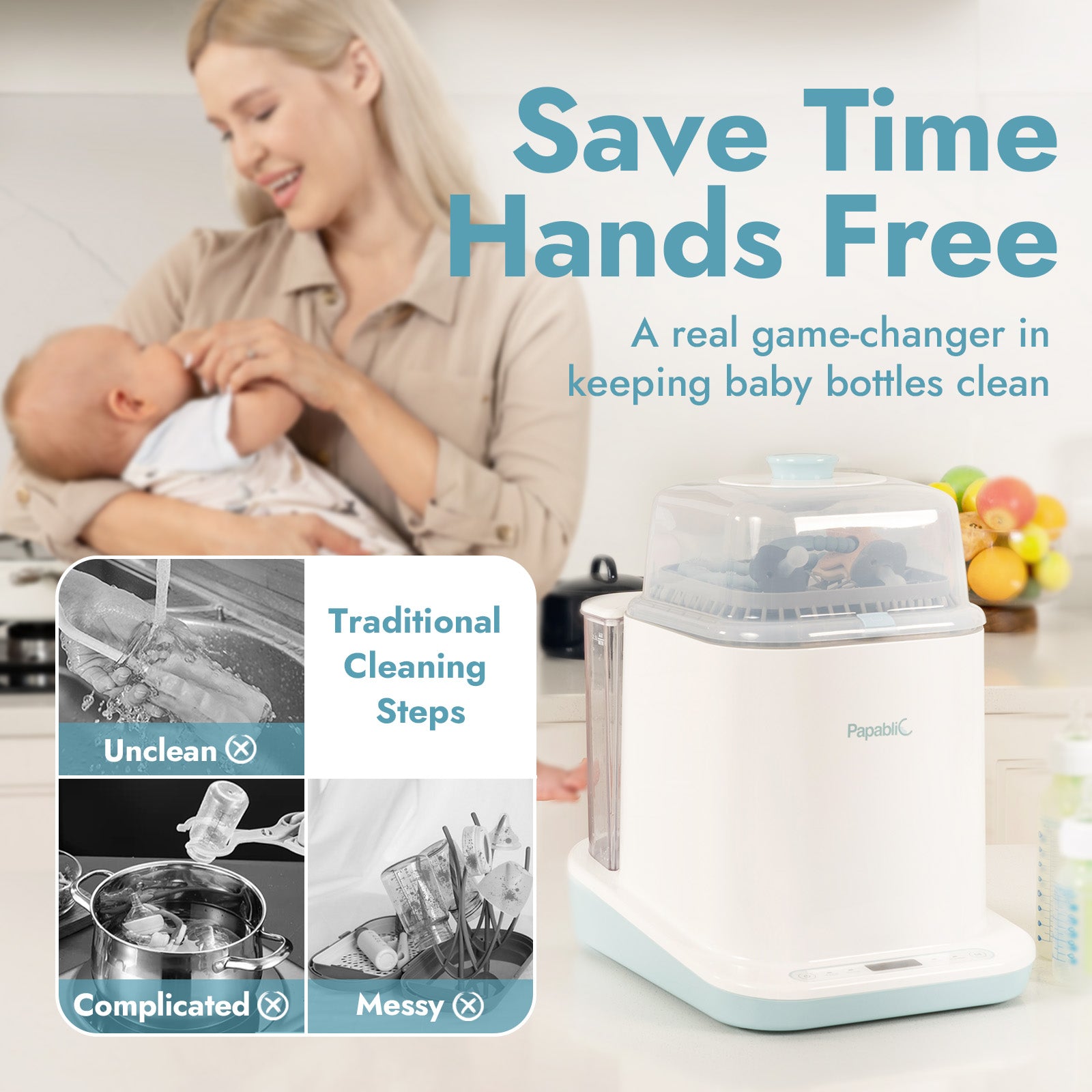 Baby Bottle Washer Sterilizer and Dryer All in One Bottle Cleaner