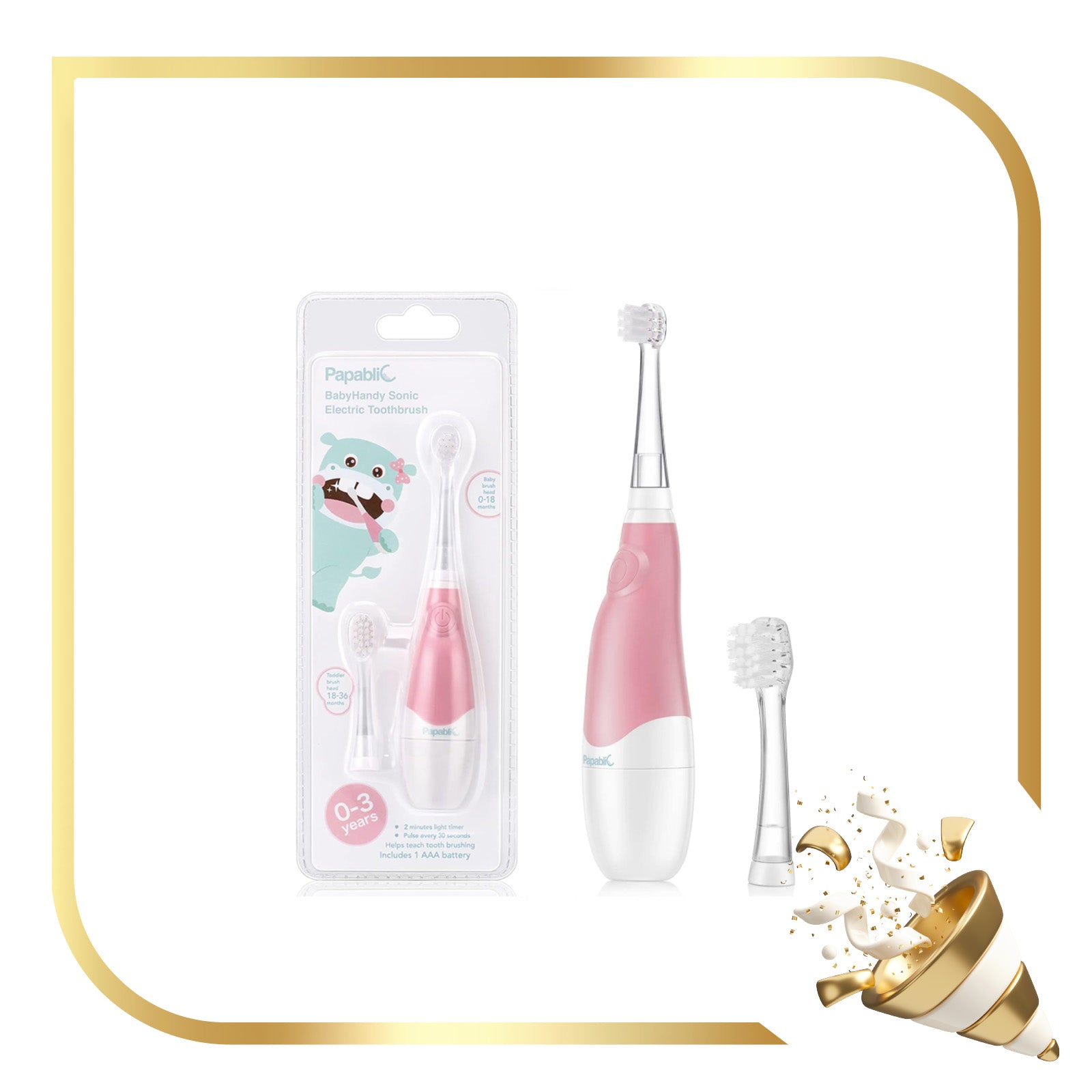 BabyHandy Sonic Electric Toothbrush - Pink