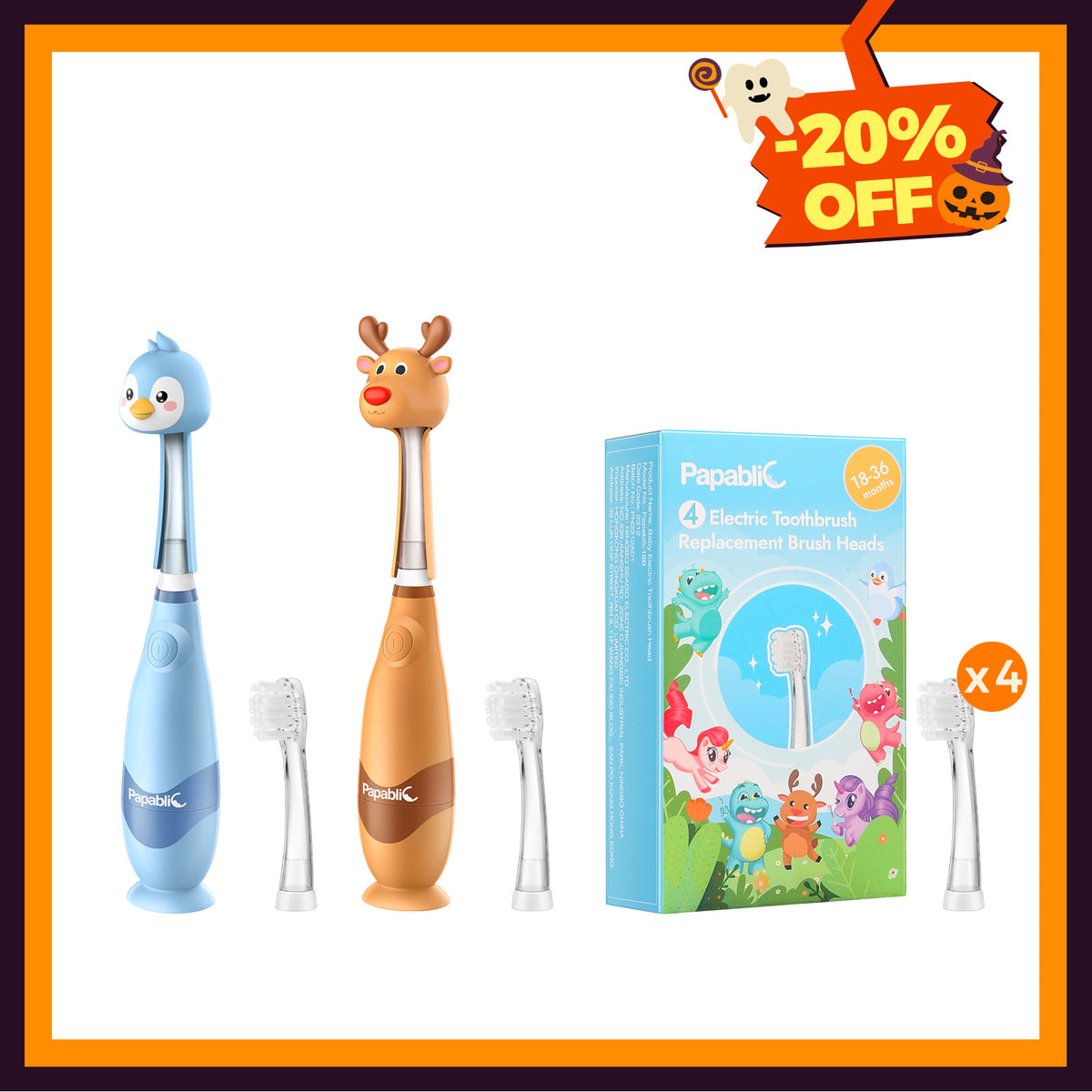 Ruby Moose & Pippin Penguin Baby/Toddler Toothbrush Set