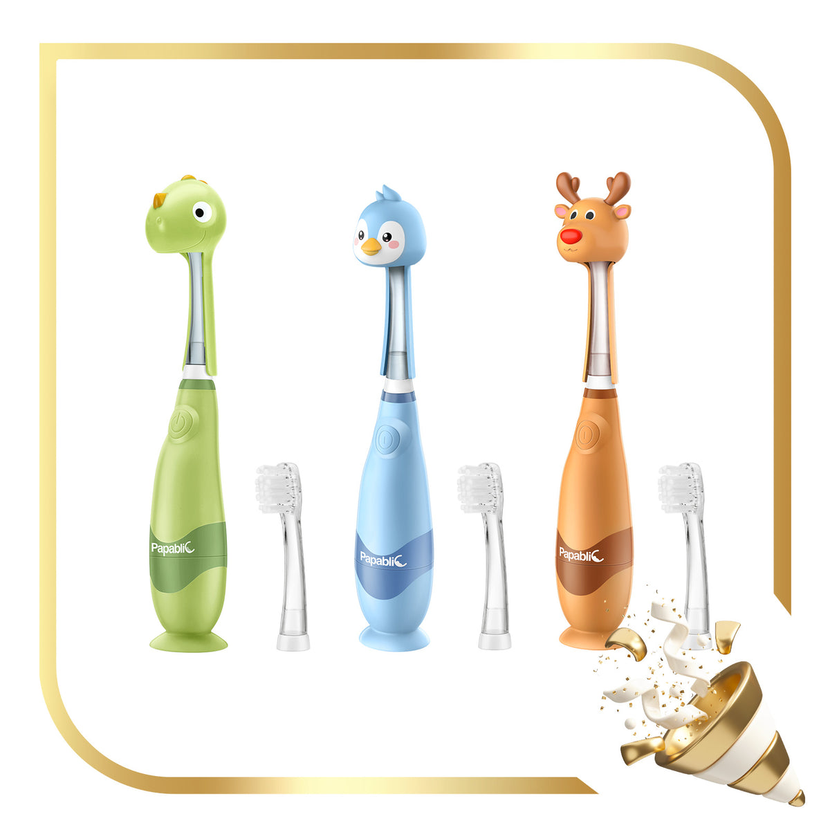 Ruby, Pippin, Max Sonic Electric Toothbrush Set