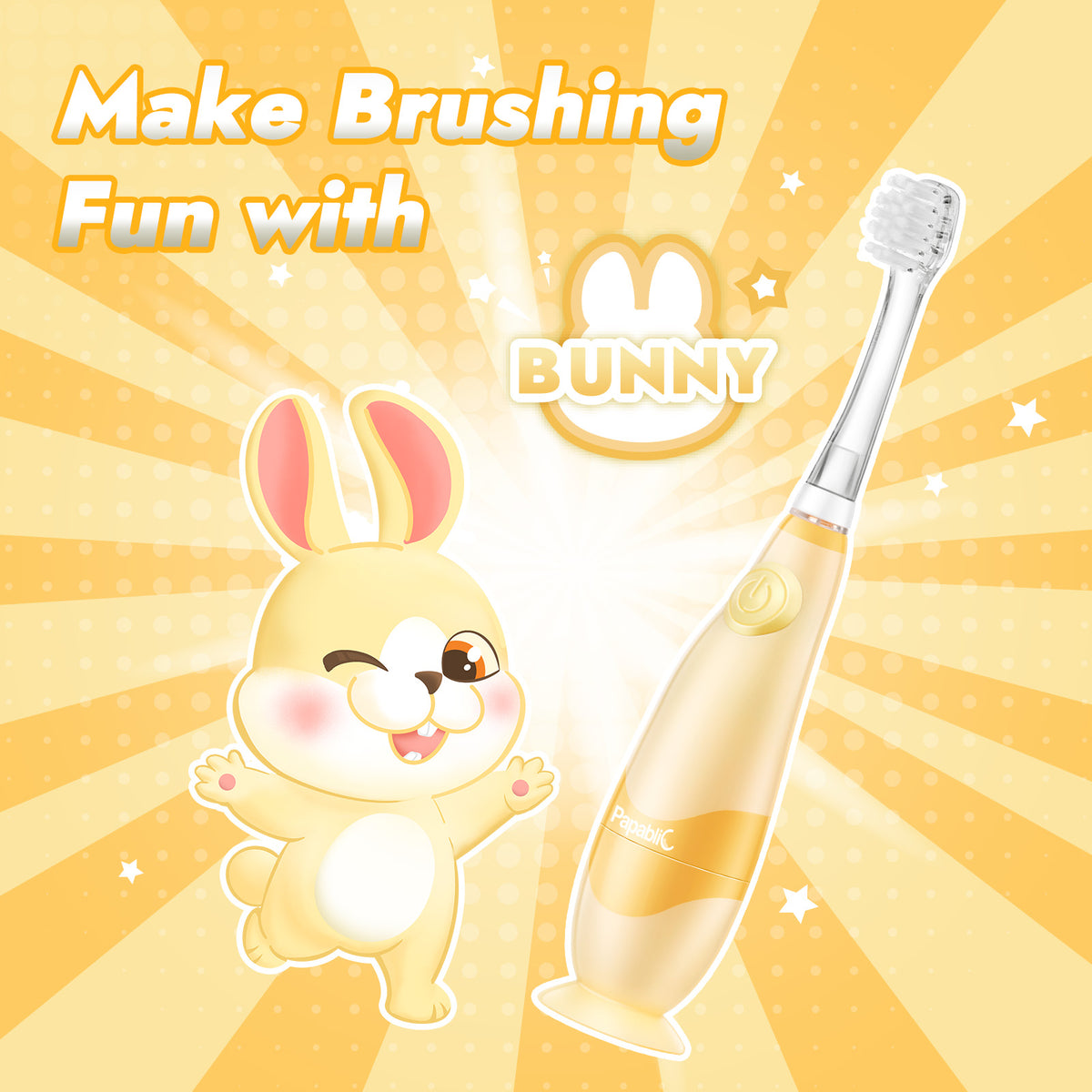 Bunny Toddler Sonic Electric Toothbrush for Ages 1-3 Years