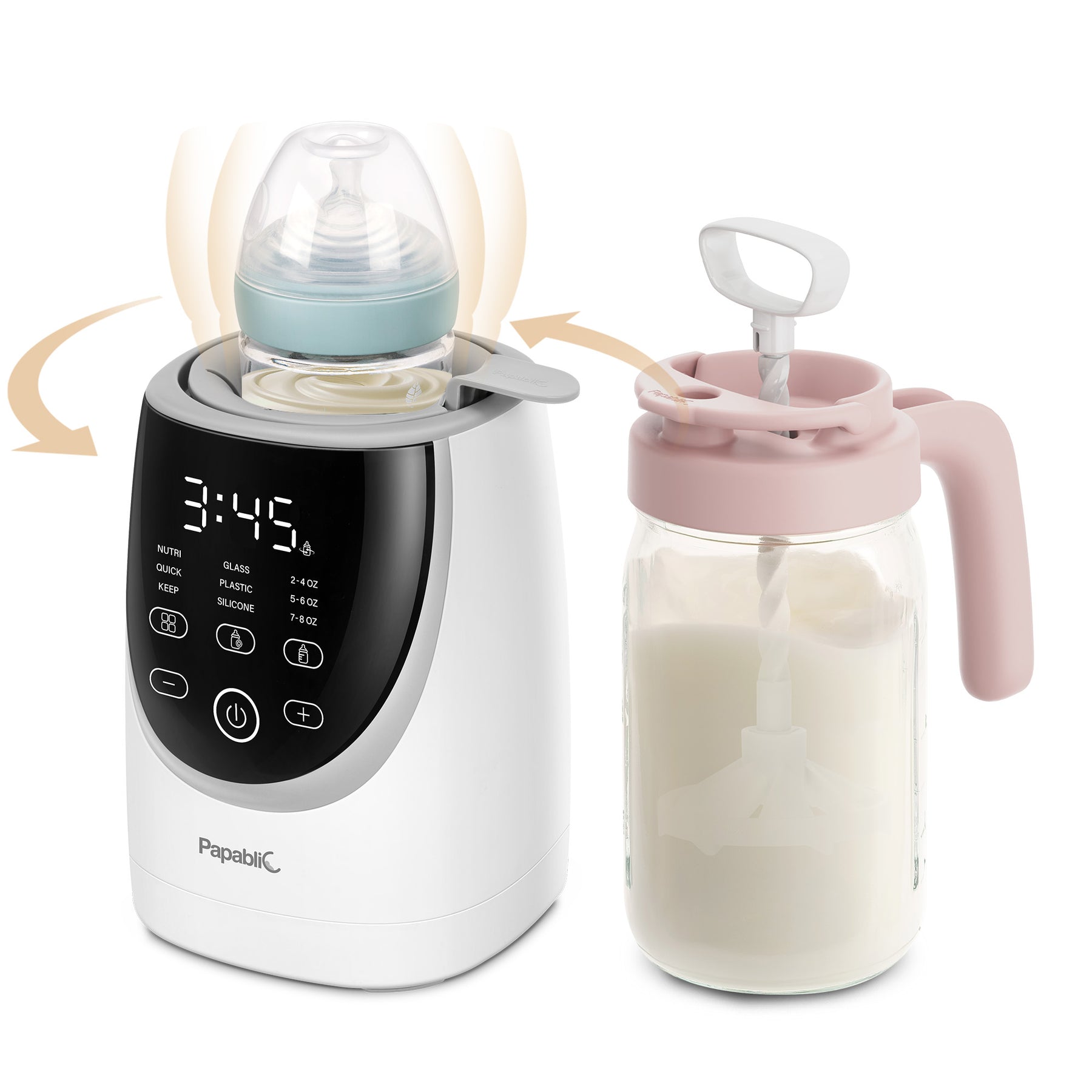 NutriWarm™ Swirlable Bottle Warmer & Glass Mixing Pitcher Set