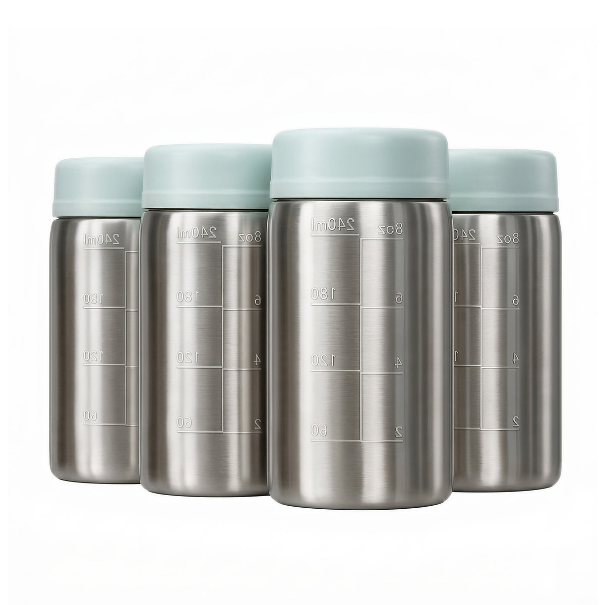 Papablic Stainless Steel Breast Milk Storage Bottles (4-Pack)