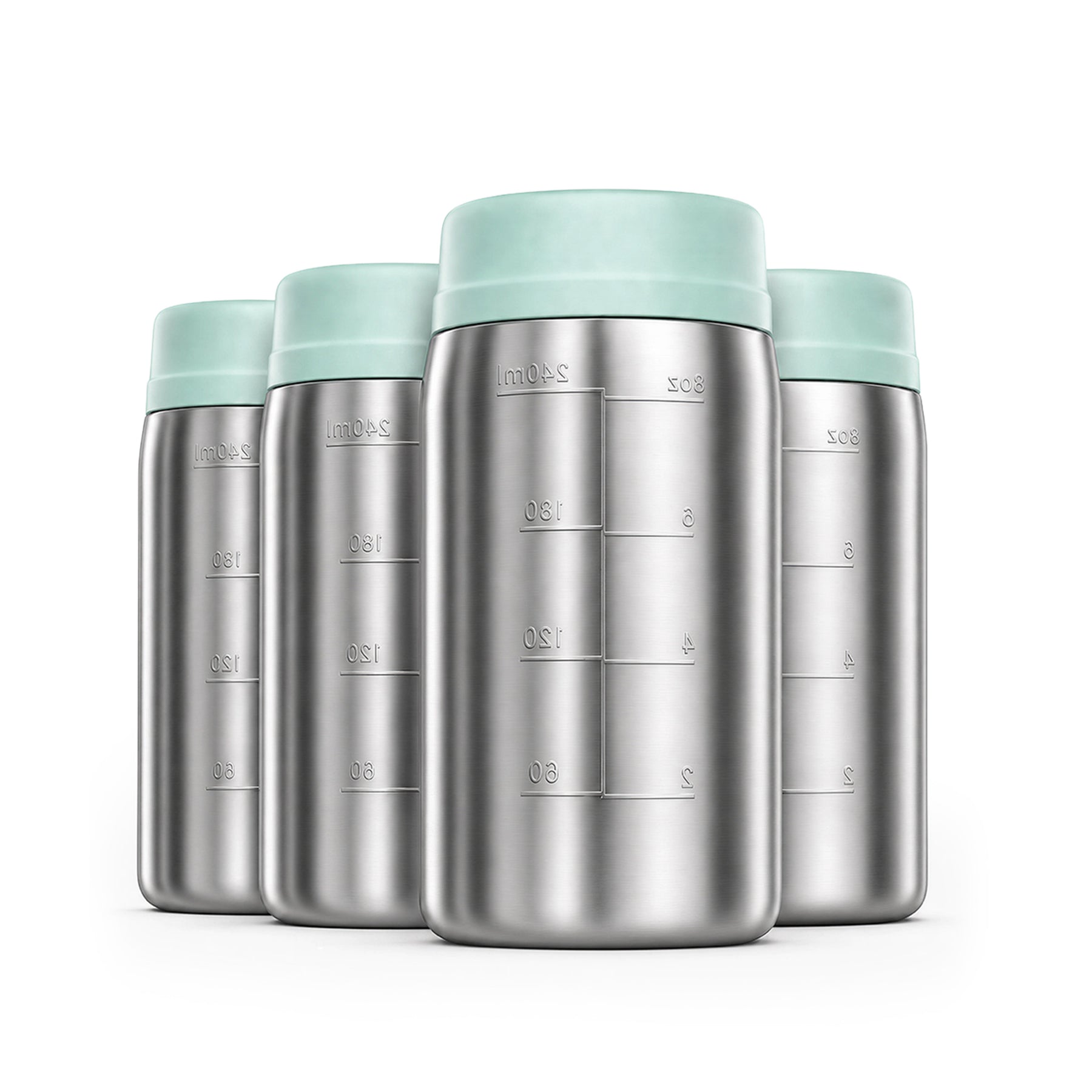 Papablic Stainless Steel Breast Milk Storage Bottles (4-Pack)