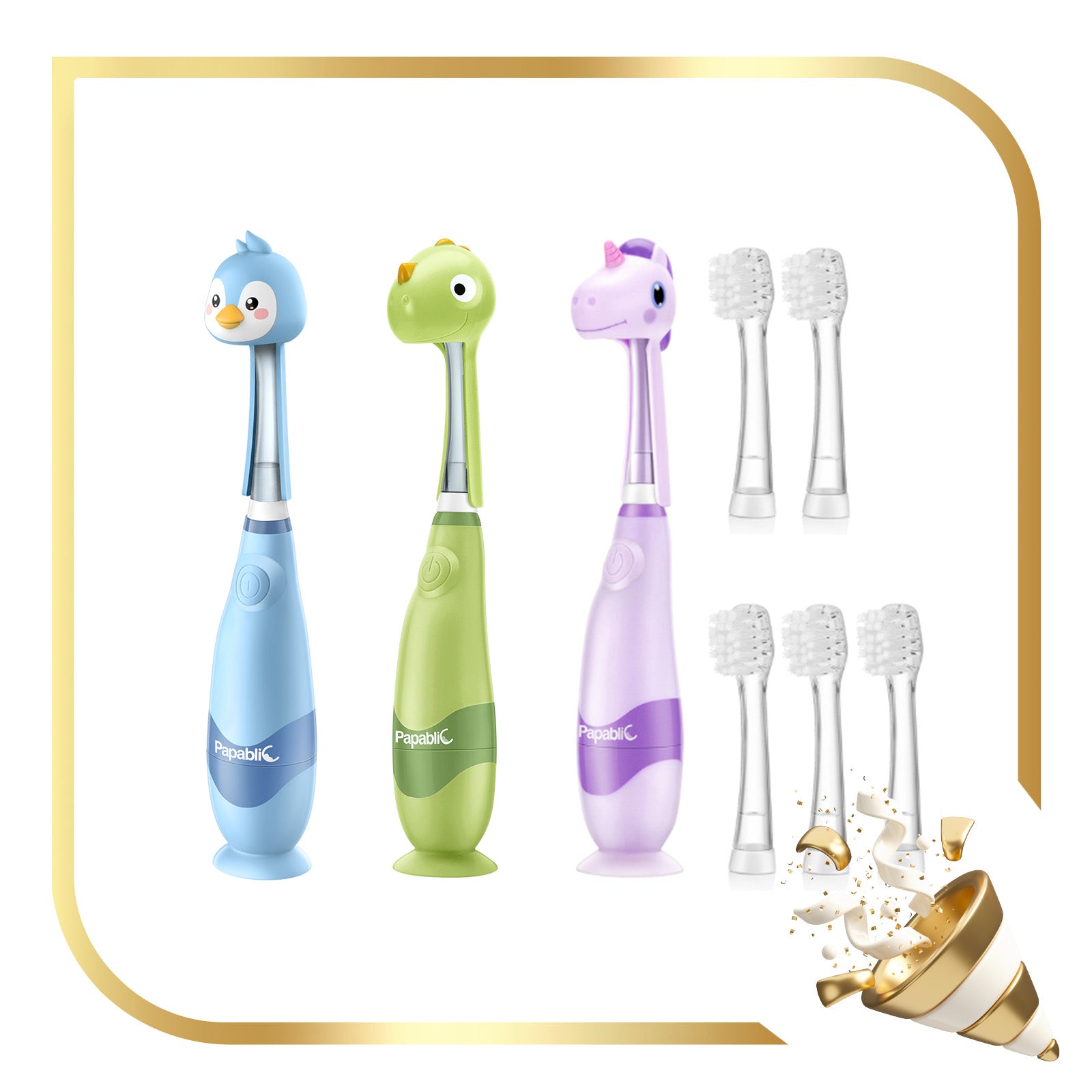 Arya, Pippin, Max Sonic Electric Toothbrush Set