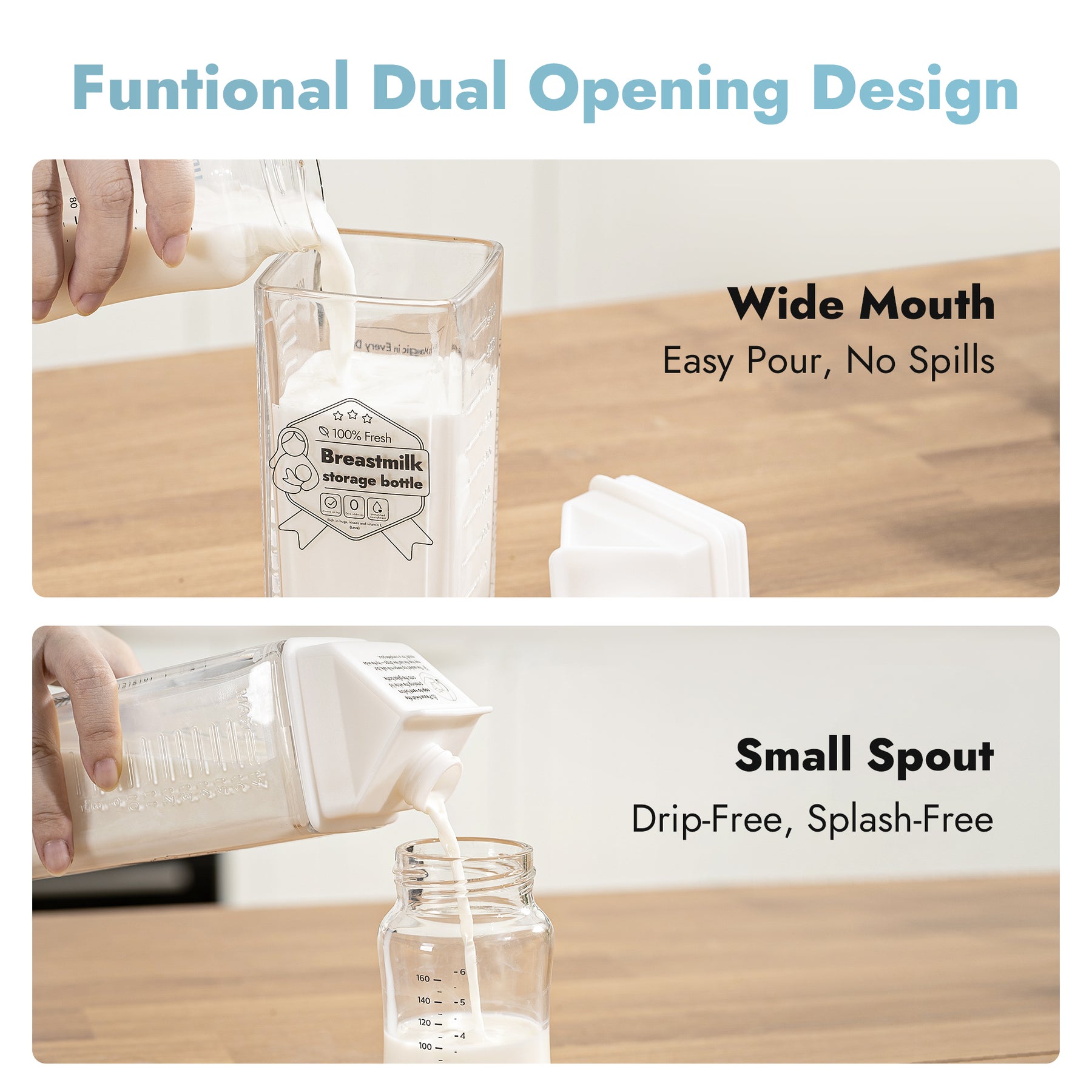 Glass Breastmilk Storage Bottle