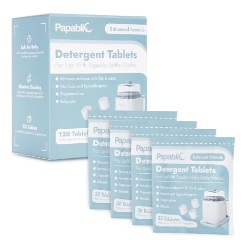 Papablic Official Detergent Deepclean Tablet for Papablic Baby Bottle Washer, 120 Count