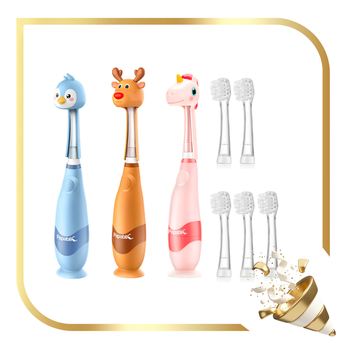 Doris, Pippin, Ruby Sonic Electric Toothbrush Set