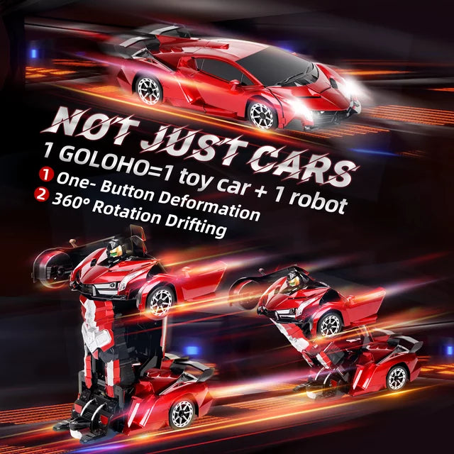 Goloho 14.6*5.5in Transforming RC Car with LED Lights