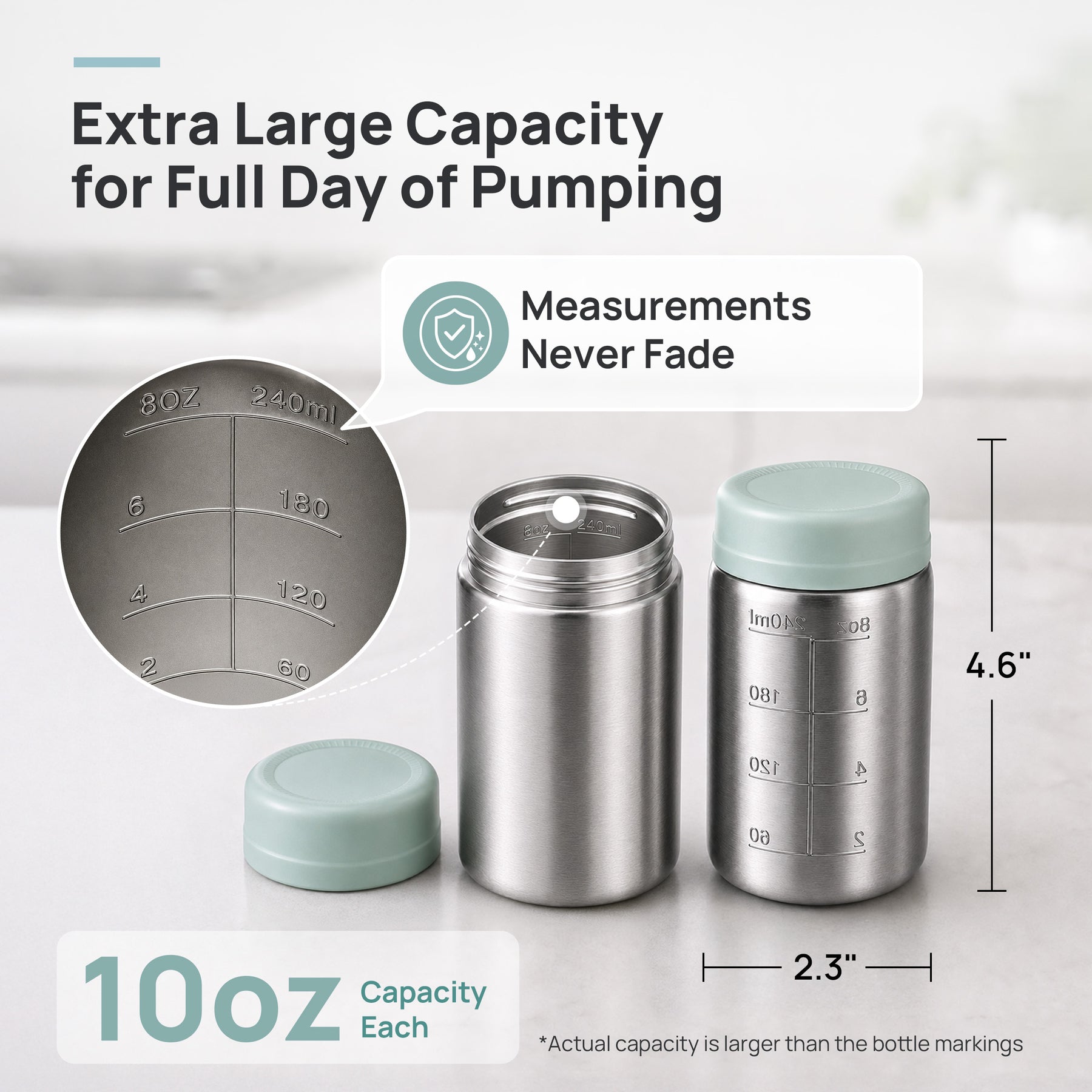 Papablic Stainless Steel Breast Milk Storage Bottles (4-Pack)