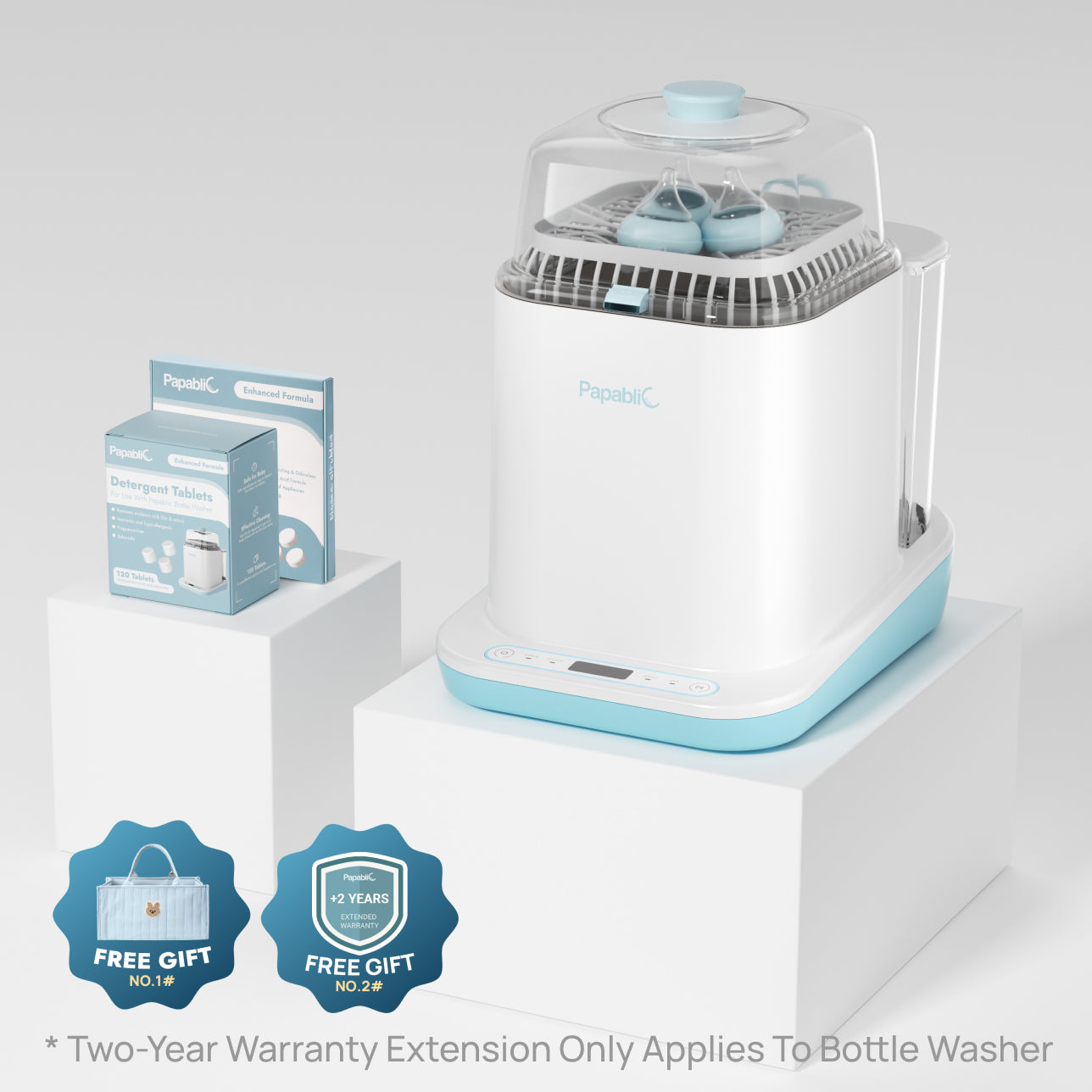 Baby Bottle Washer with 180 Detergent and 25 Descaling Tablets