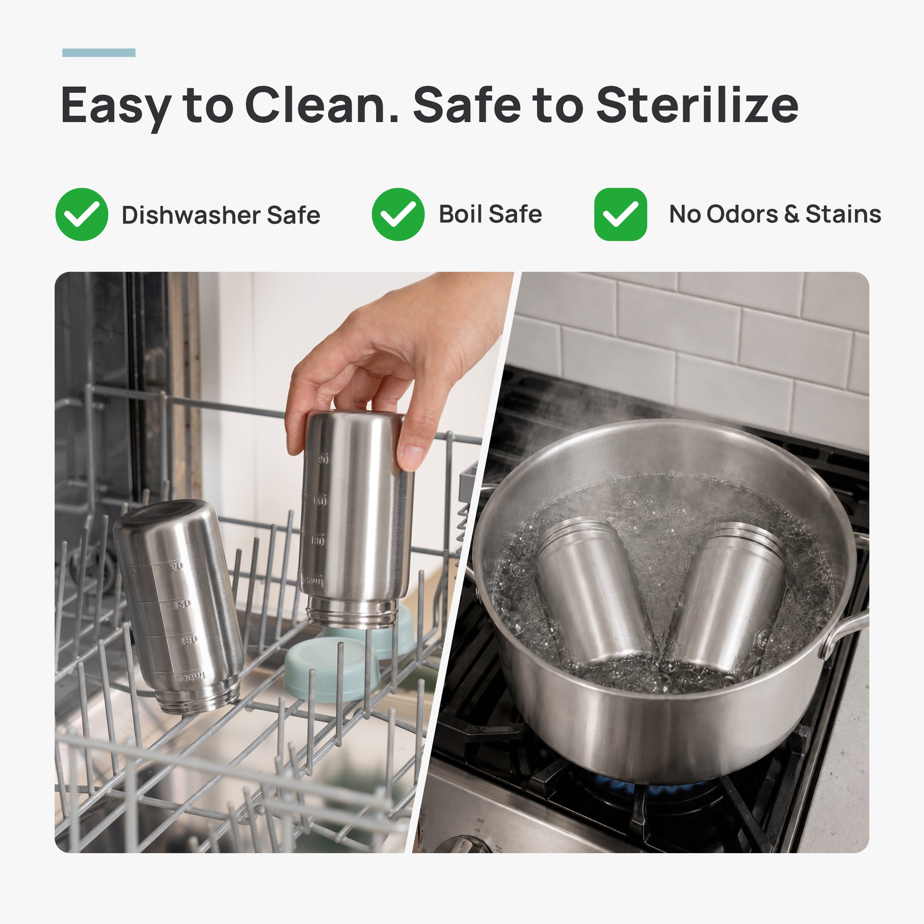 Papablic Stainless Steel Breast Milk Storage Bottles (4-Pack)