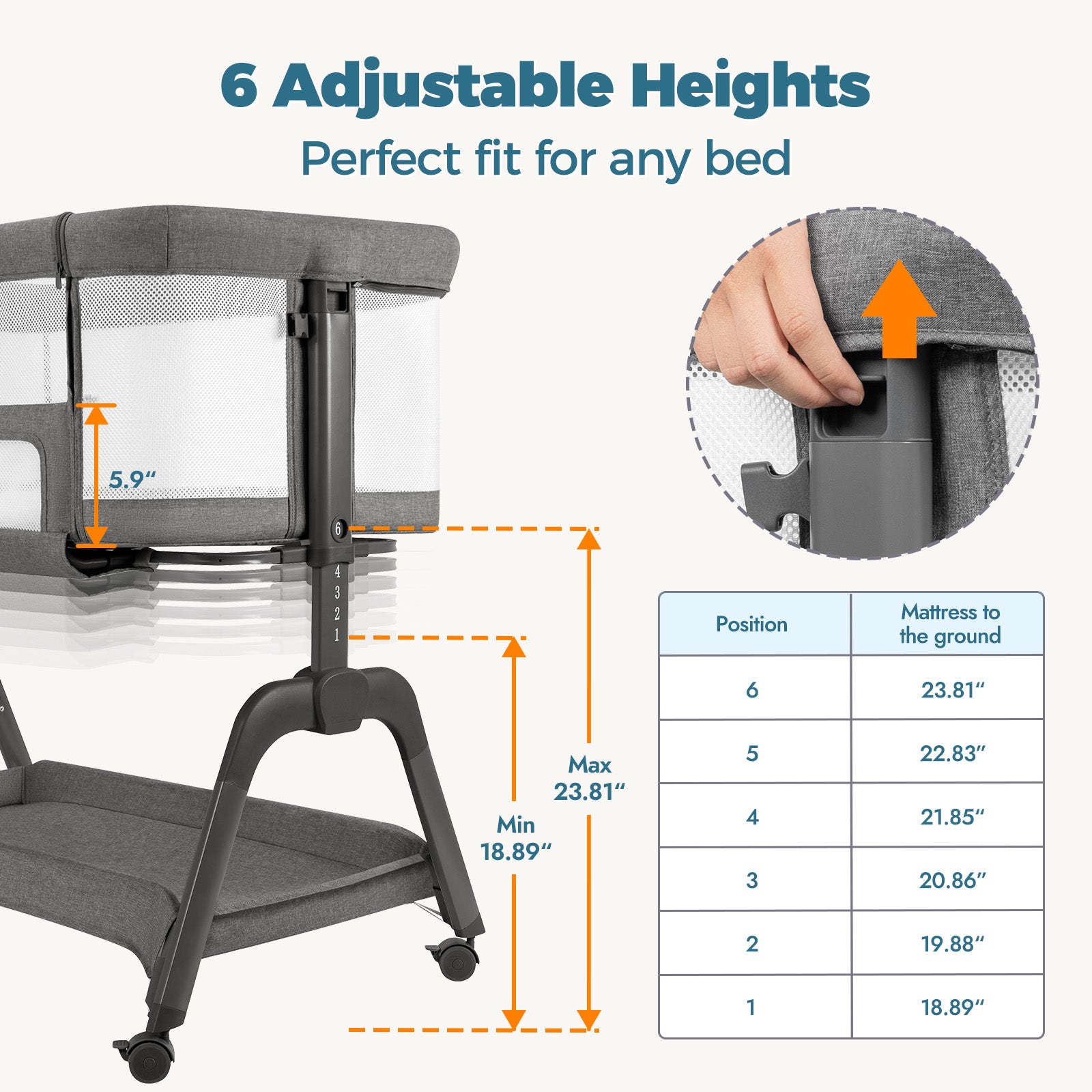 Papablic Baby Bedside Bassinet