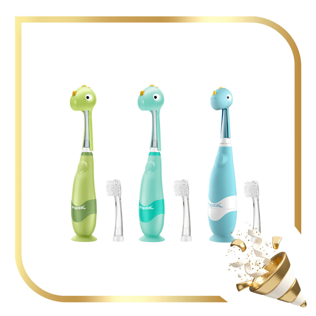 Debby, Jo & Max Dinosaur Baby/Toddler Toothbrush Set