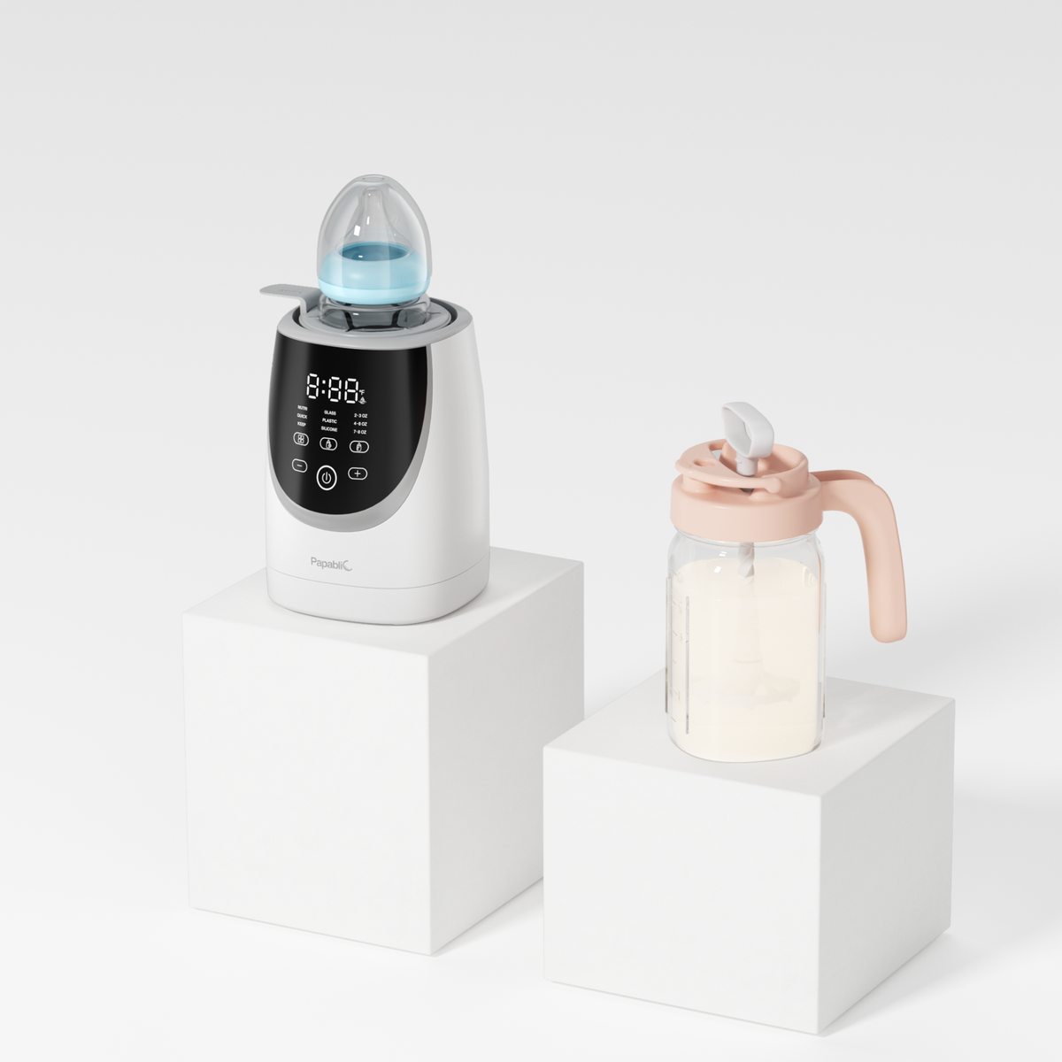 NutriWarm™ Swirlable Bottle Warmer & Glass Mixing Pitcher Set