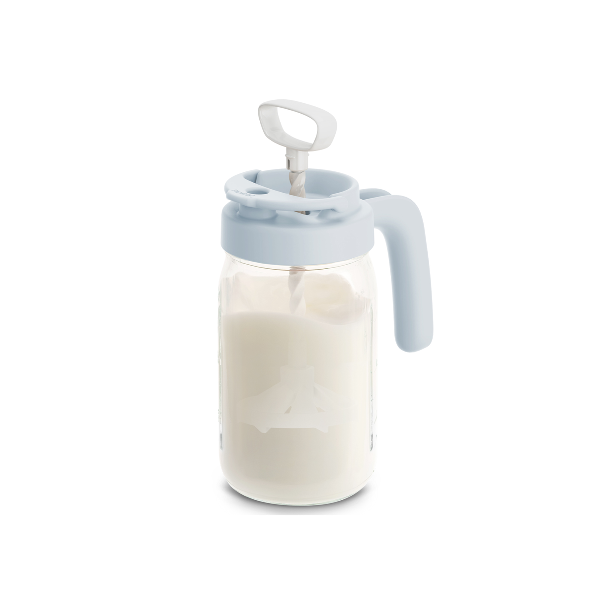 Glass Formula And Breastmilk Mixing Pitcher with Mixing Handle-Blue