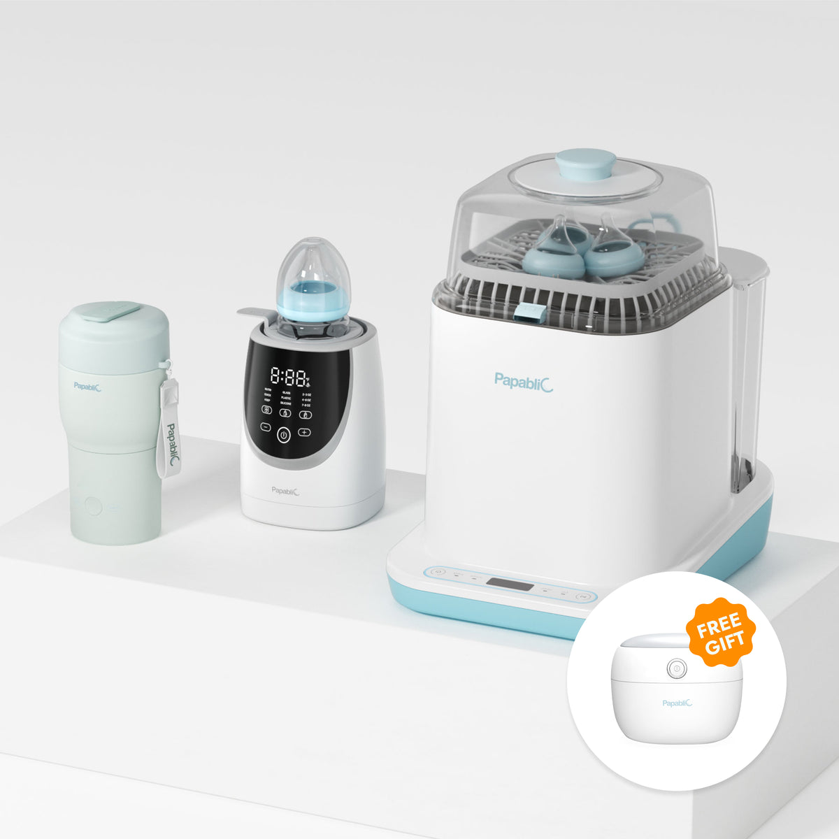 Baby Bottle Washer & Portable Bottle Warmer & NutriWarm™ Swirlable Bottle Warmer Set