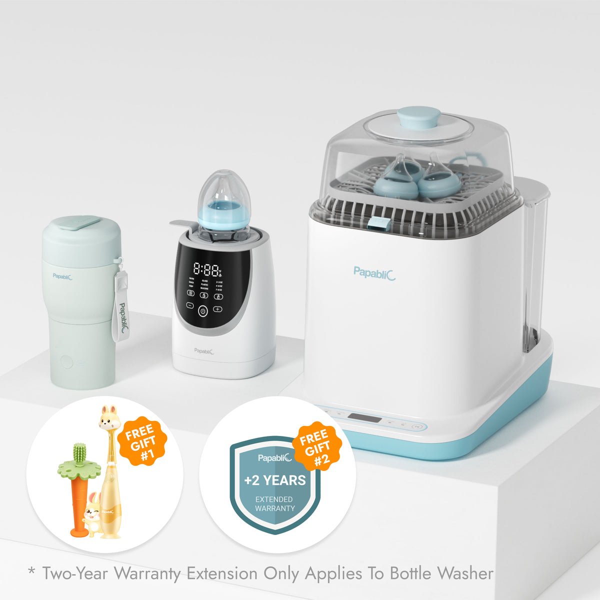 Baby Bottle Washer & Portable Bottle Warmer & NutriWarm™ Swirlable Bottle Warmer Set