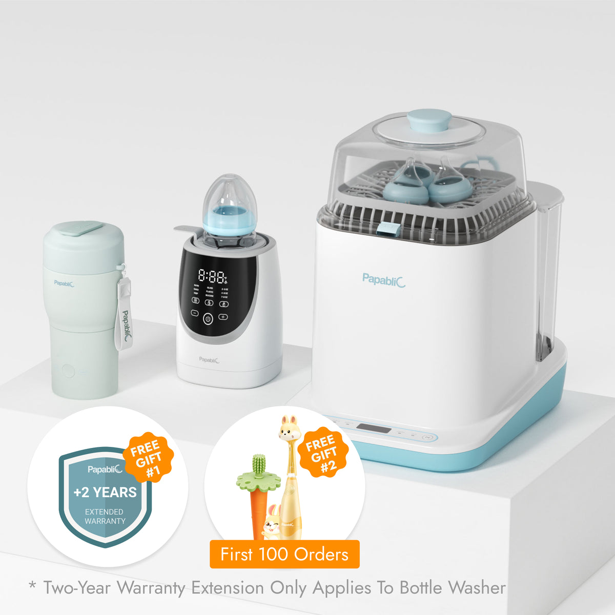 Baby Bottle Washer & Portable Bottle Warmer & NutriWarm™ Swirlable Bottle Warmer Set