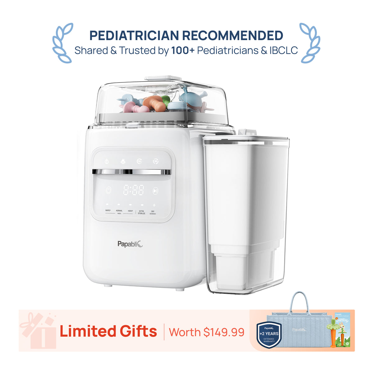 Papablic SafeguardPlus™ Baby Bottle Washer System