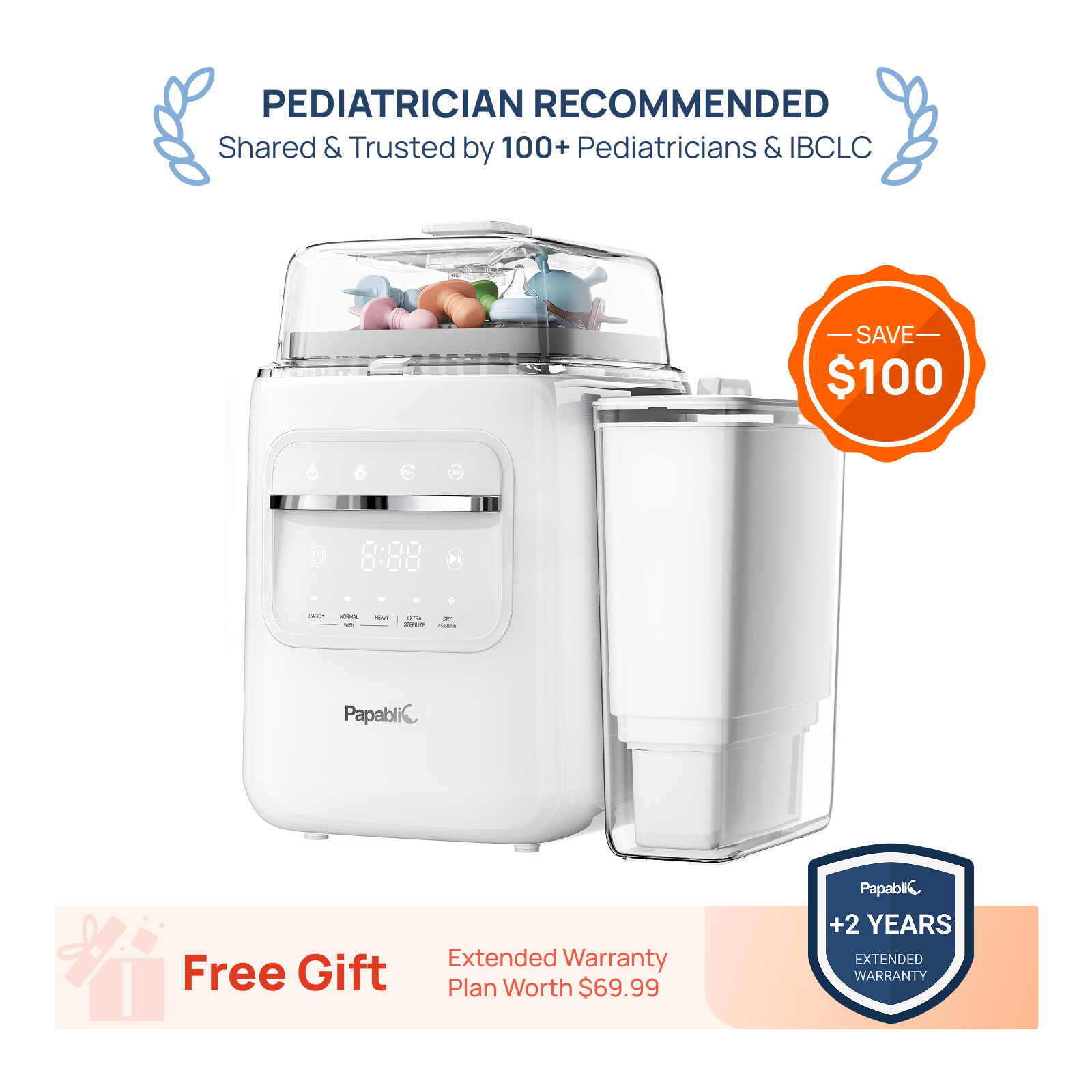 Papablic SafeguardPlus™ Baby Bottle Washer System