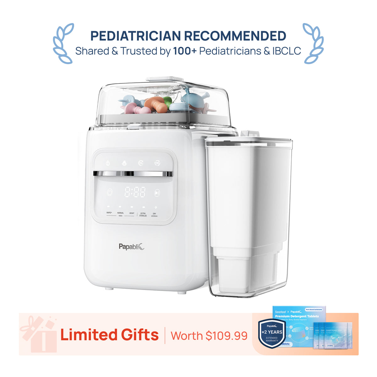 Papablic SafeguardPlus™ Baby Bottle Washer System