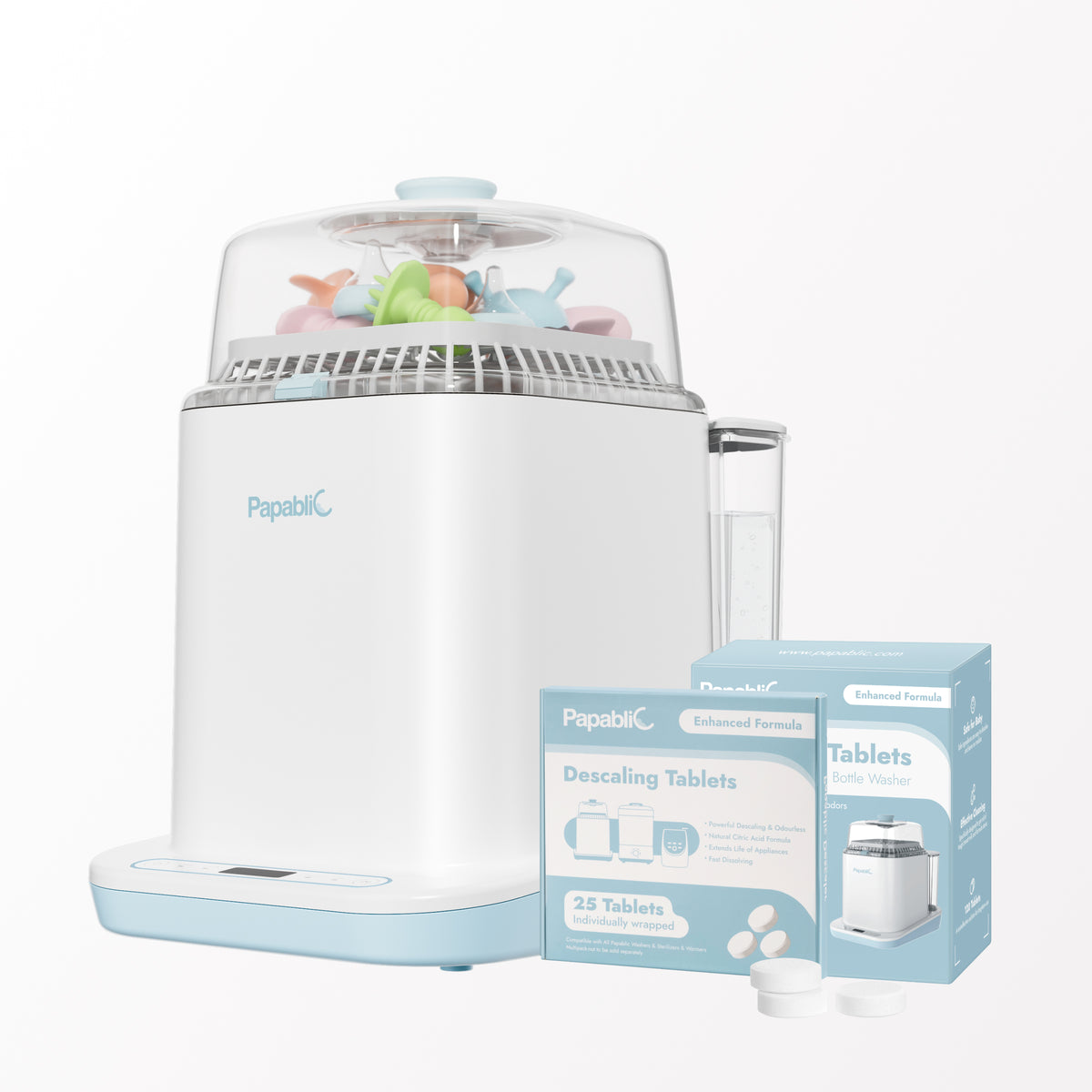 Baby Bottle Washer with 180 Detergent and 25 Descaling Tablets