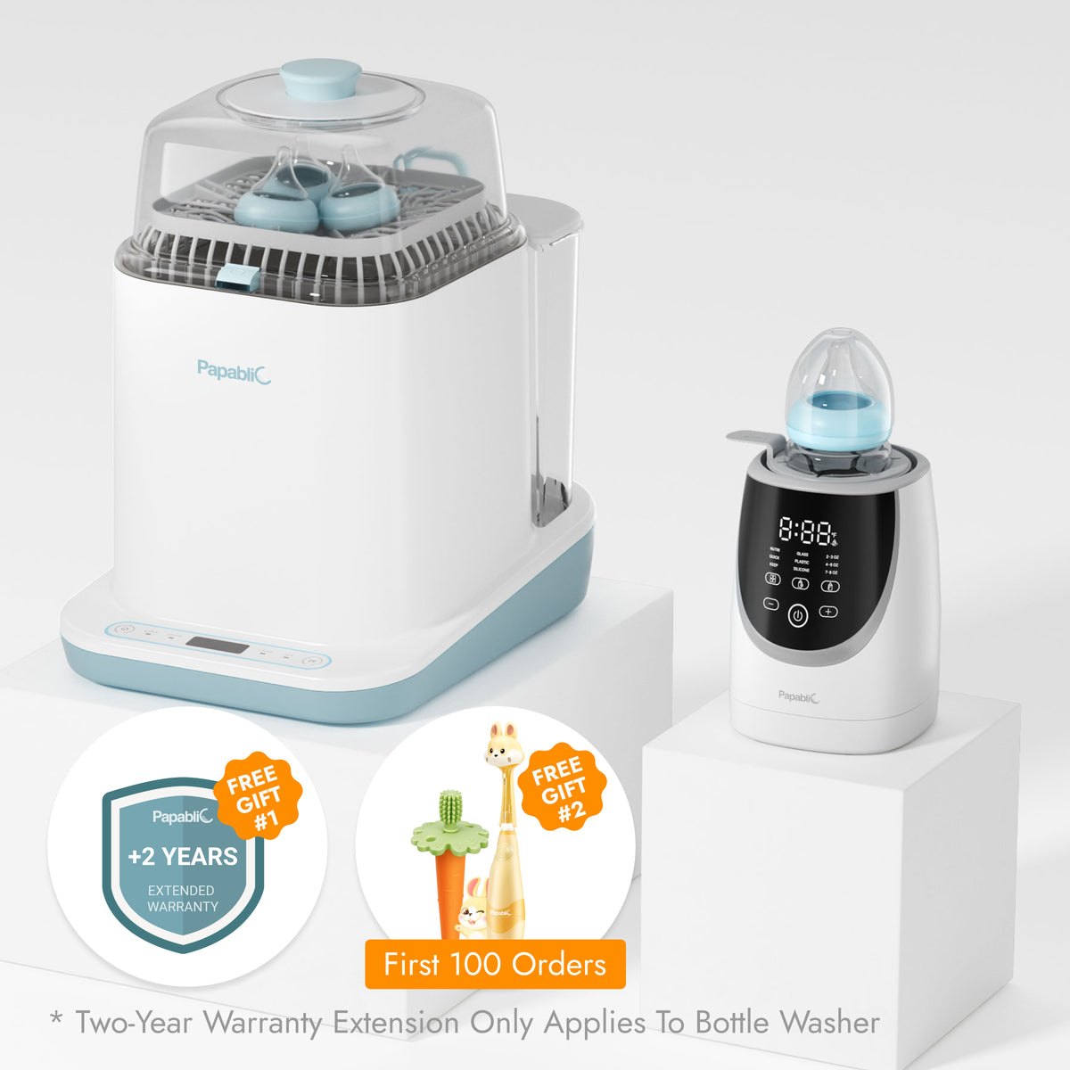 Baby Bottle Washer with 180 Detergent & Tablets Swirlable Bottle Warmer Set