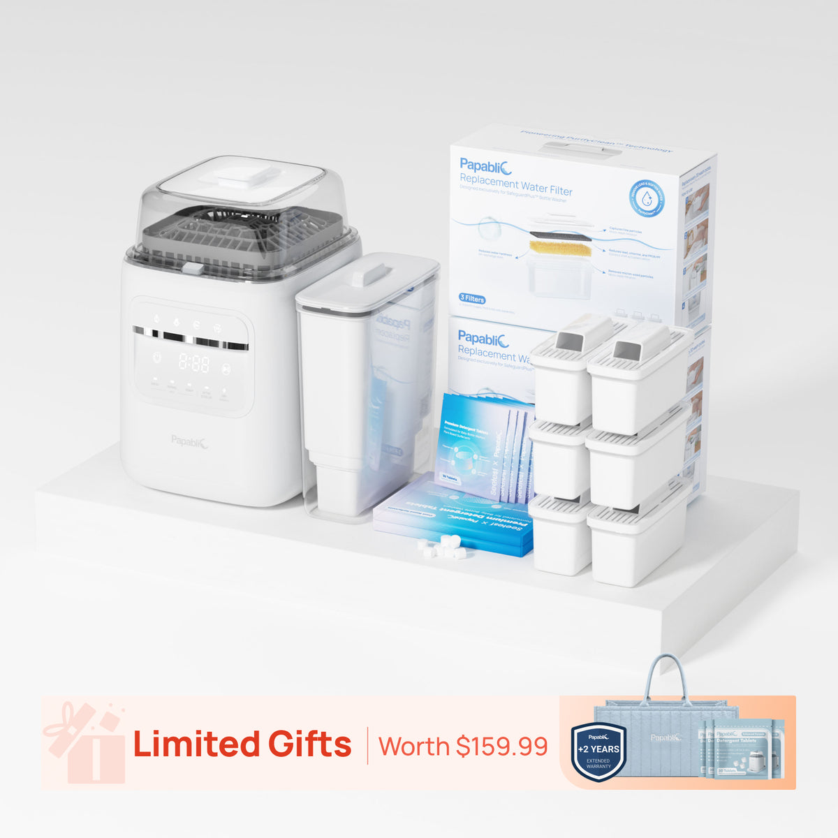 Papablic SafeguardPlus Bottle Washer+6-Month Maintenance Kit