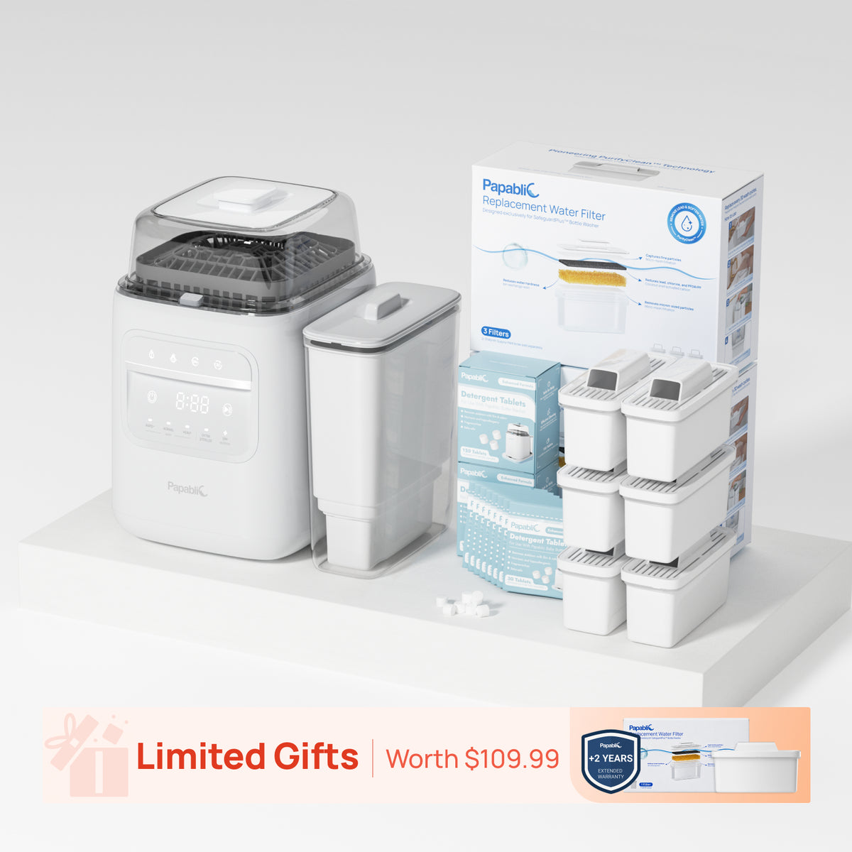 Papablic SafeguardPlus Bottle Washer+6-Month Maintenance Kit