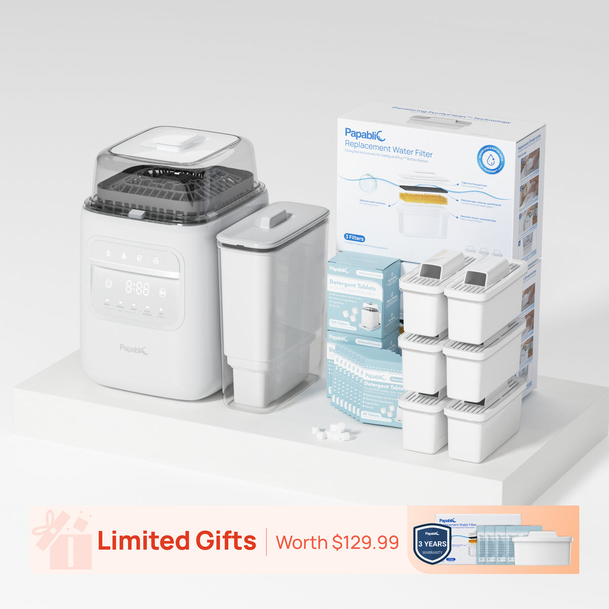 Papablic SafeguardPlus Bottle Washer+6-Month Maintenance Kit