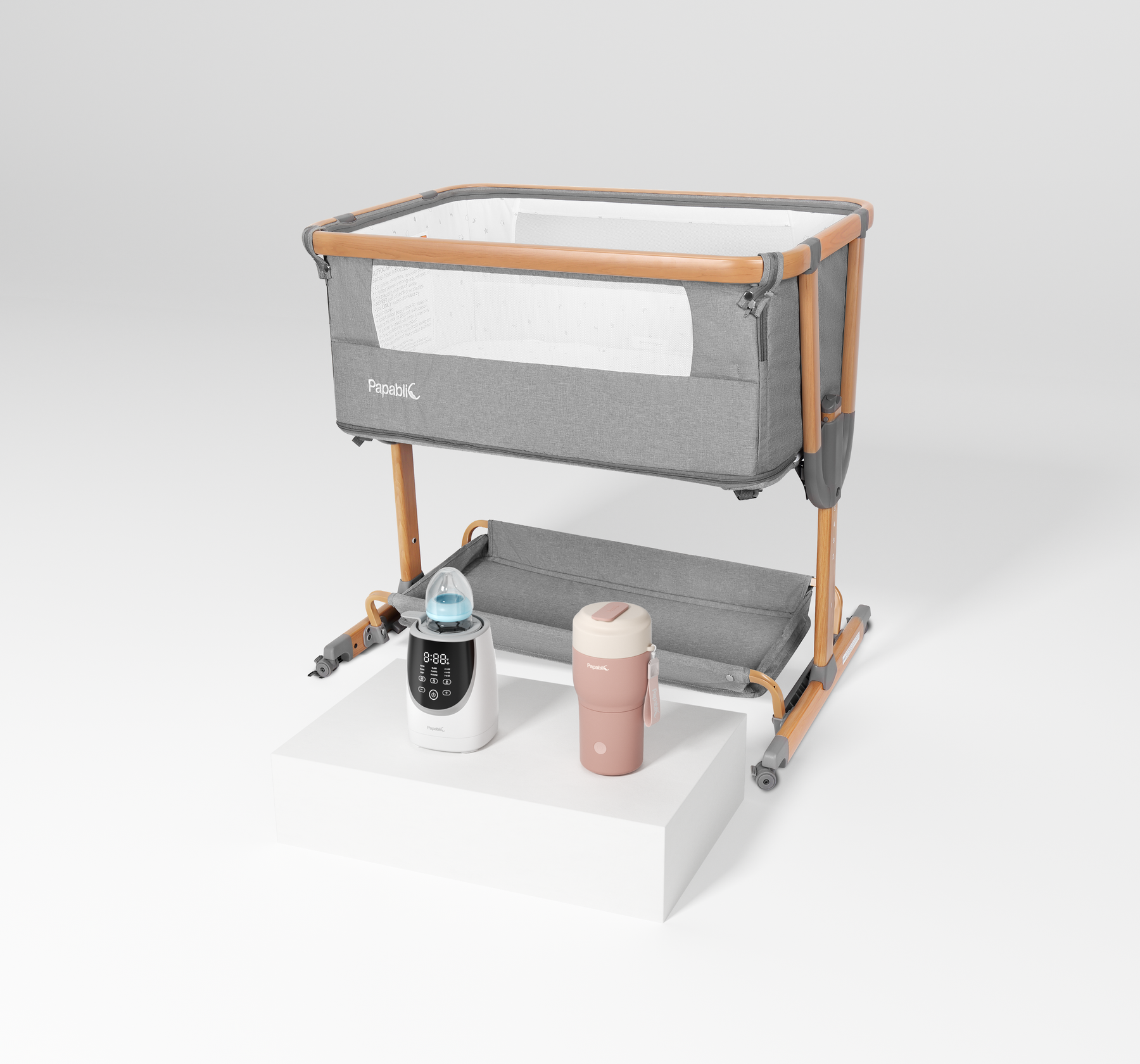 4-in-1 Baby Bassinet &  Portable Bottle Warmer & Swirlable Bottle Warmer Set