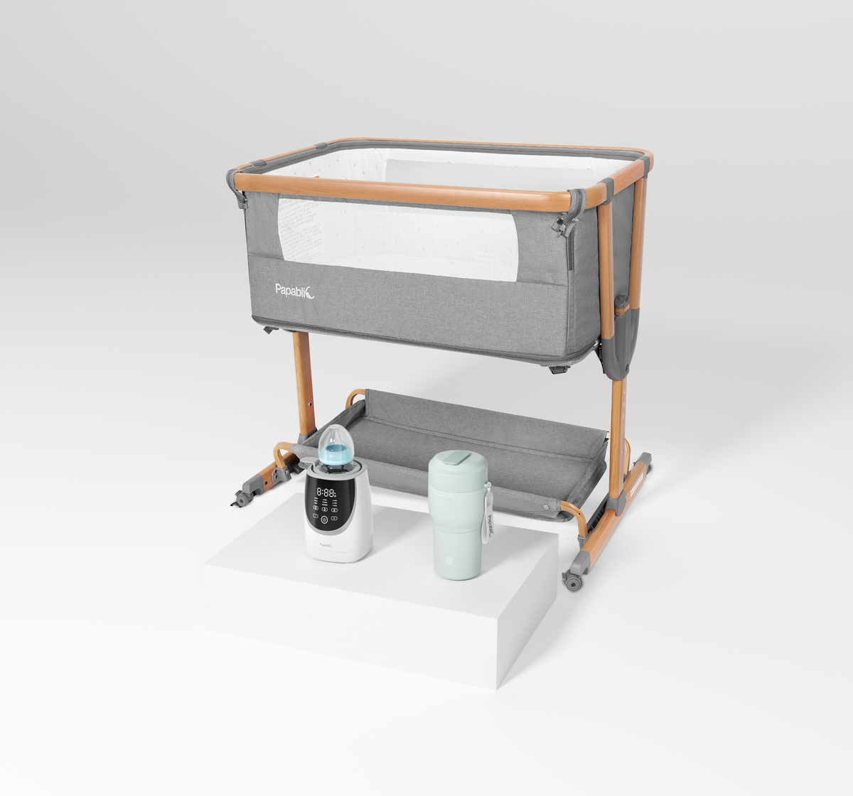 4-in-1 Baby Bassinet &  Portable Bottle Warmer & Swirlable Bottle Warmer Set