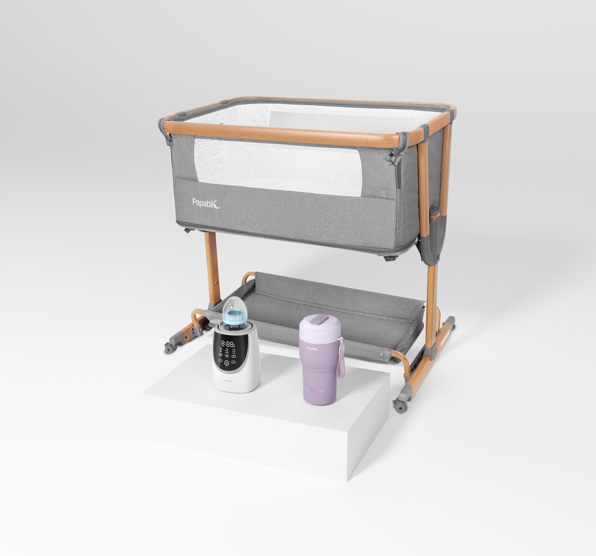 4-in-1 Baby Bassinet &  Portable Bottle Warmer & Swirlable Bottle Warmer Set