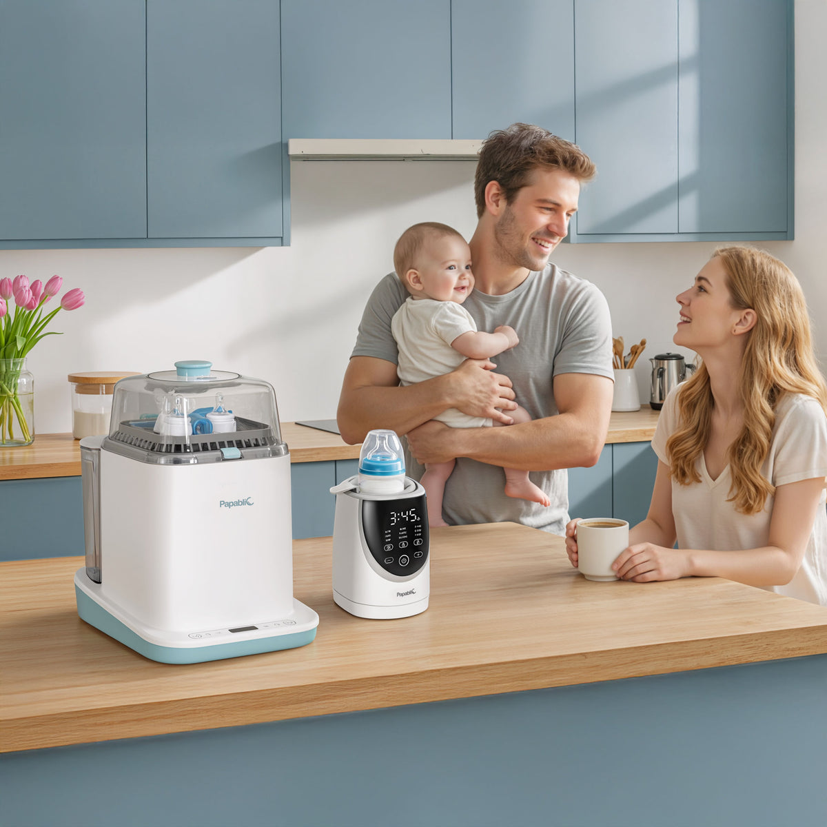 Baby Bottle Washer with 180 Detergent & Tablets Swirlable Bottle Warmer Set