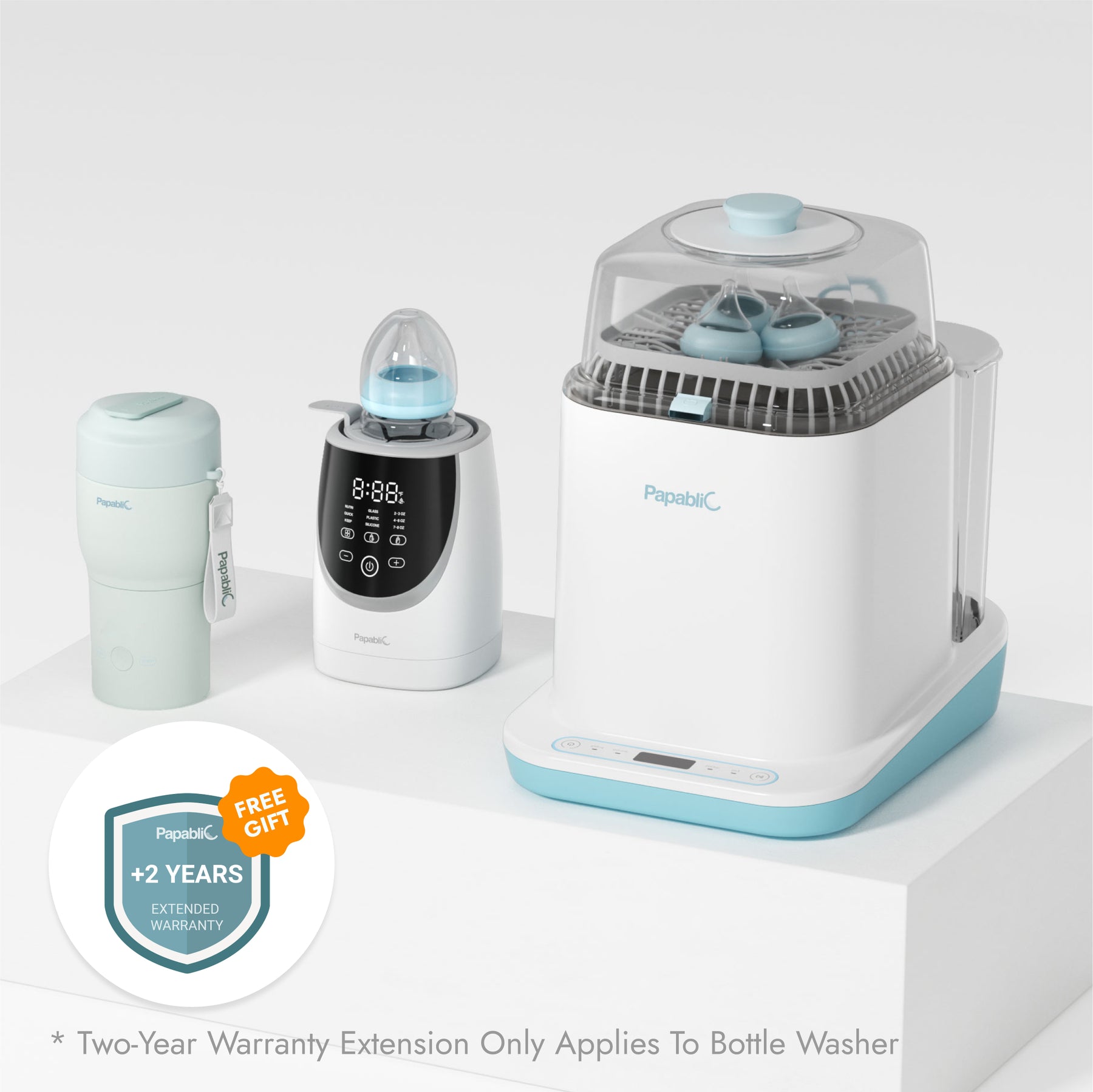 Baby Bottle Washer & Portable Bottle Warmer & NutriWarm™ Swirlable Bottle Warmer Set