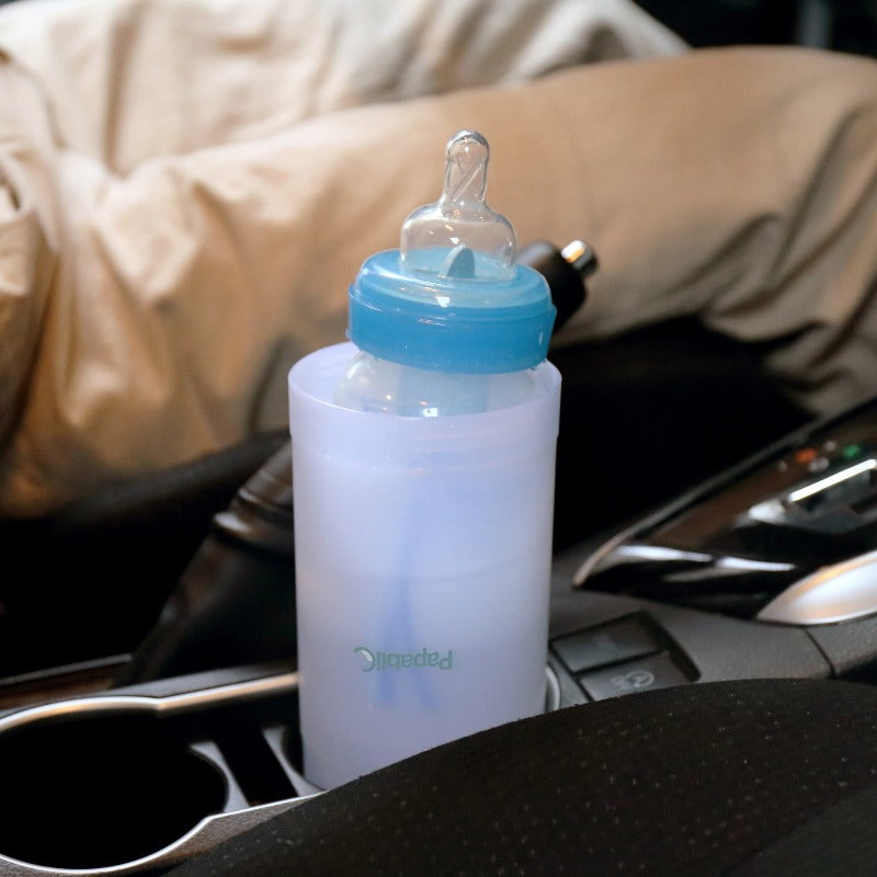 Papablic Calentador portátil de biberones de viaje para bebé, se adapta a  la mayoría de portavasos de automóvil, 12 onzas